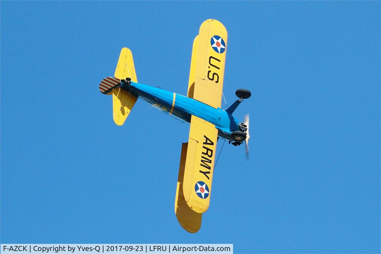 F-AZCK, 1941 Boeing A75N1 (PT-17) C/N 75-1653, Boeing A75N1, On display, Morlaix-Ploujean airport (LFRU-MXN) air show 2017