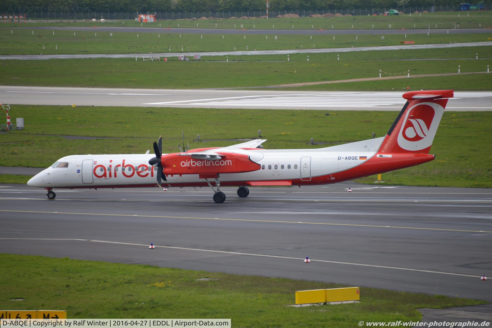 D-ABQE, 2009 De Havilland Canada DHC-8-402Q Dash 8 C/N 4239, De Havilland Canada DHC-8-402 Dash 8 - AB BER Air Berlin opby LGW Luffahrtgesellschaft Walter - 4239 - D-ABQE - 27.04.2016 - DUS
