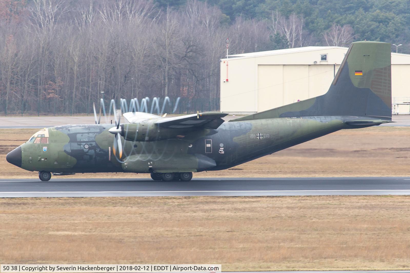 50 38, Transall C-160D C/N D60, GAF Transall speeding up at Berlin Tegel.