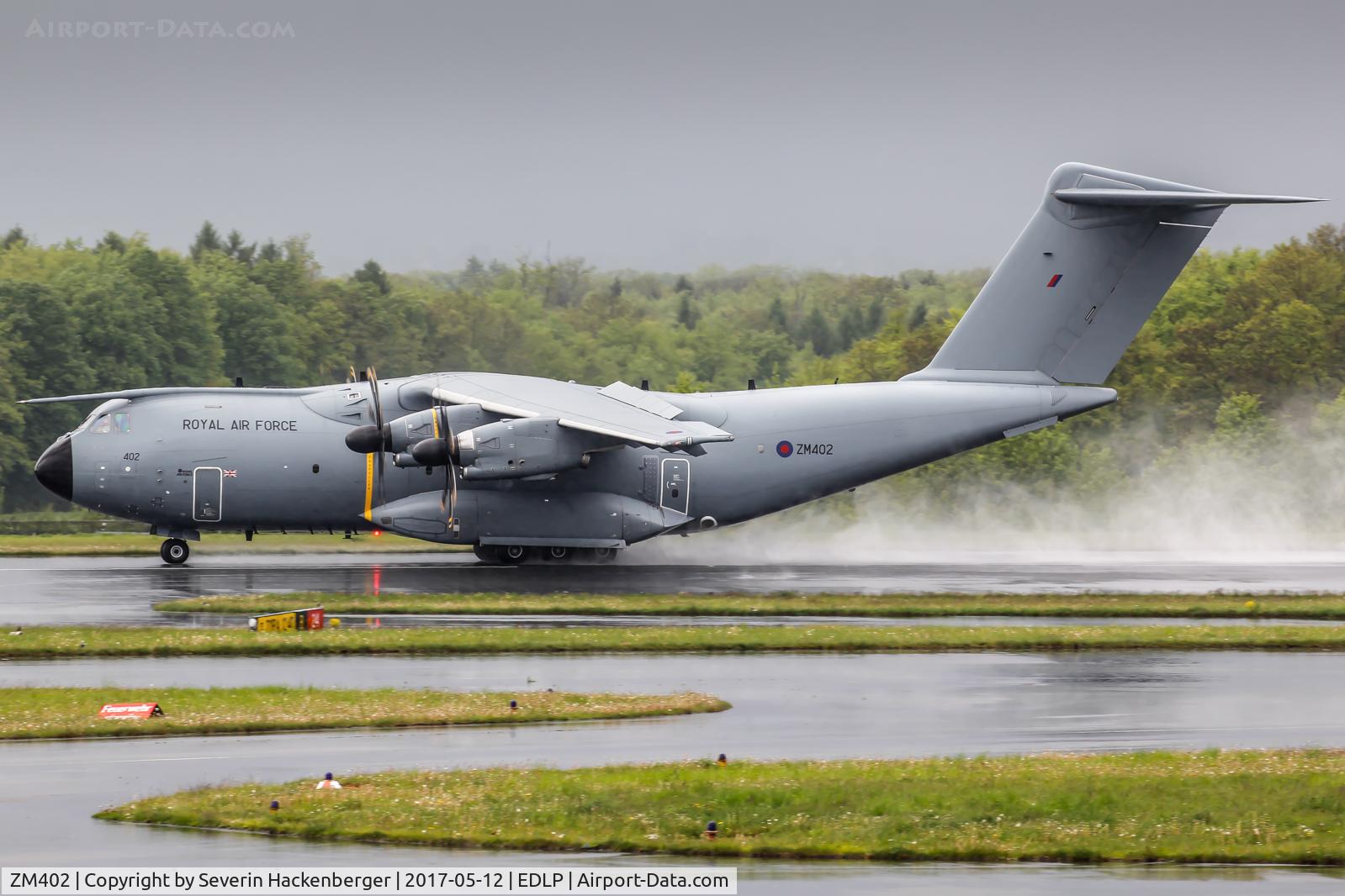 ZM402, 2014 Airbus A400M Atlas C.1 C/N 017, Landing at EDLP.