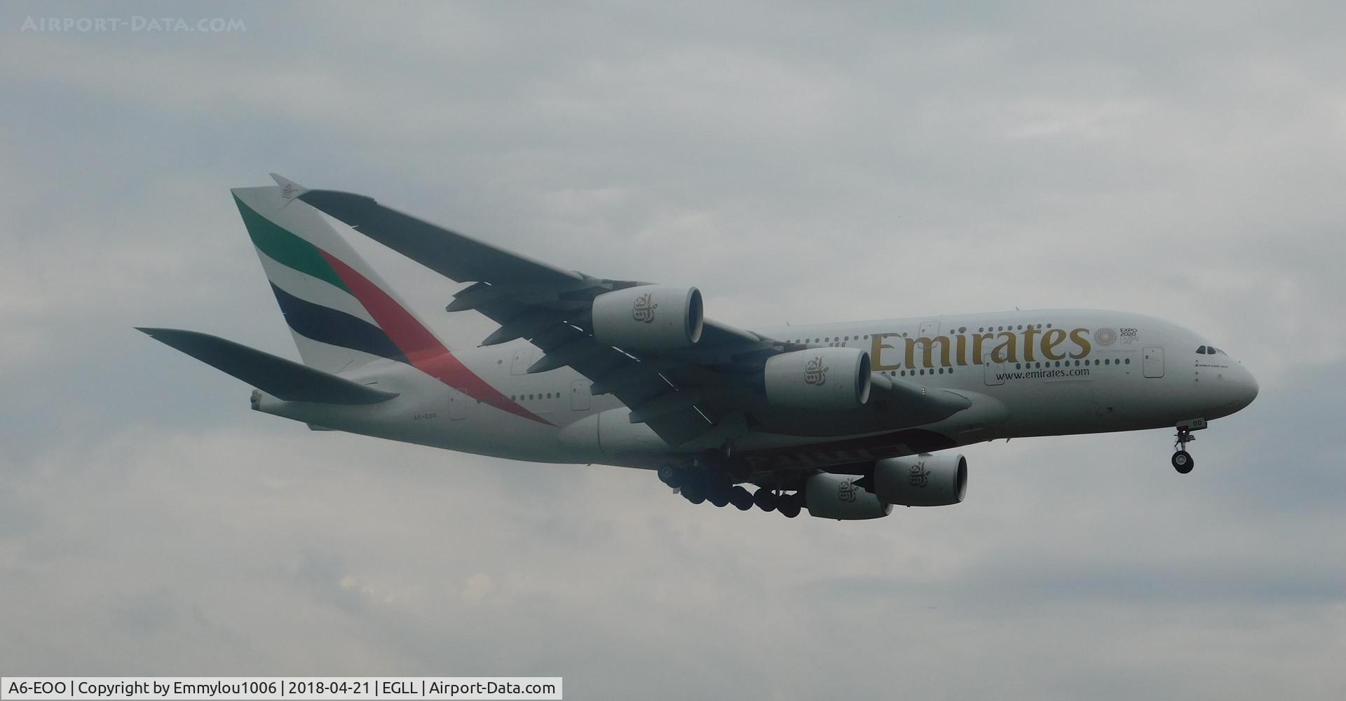 A6-EOO, 2015 Airbus A380-861 C/N 0190, FROM TERMINAL 5