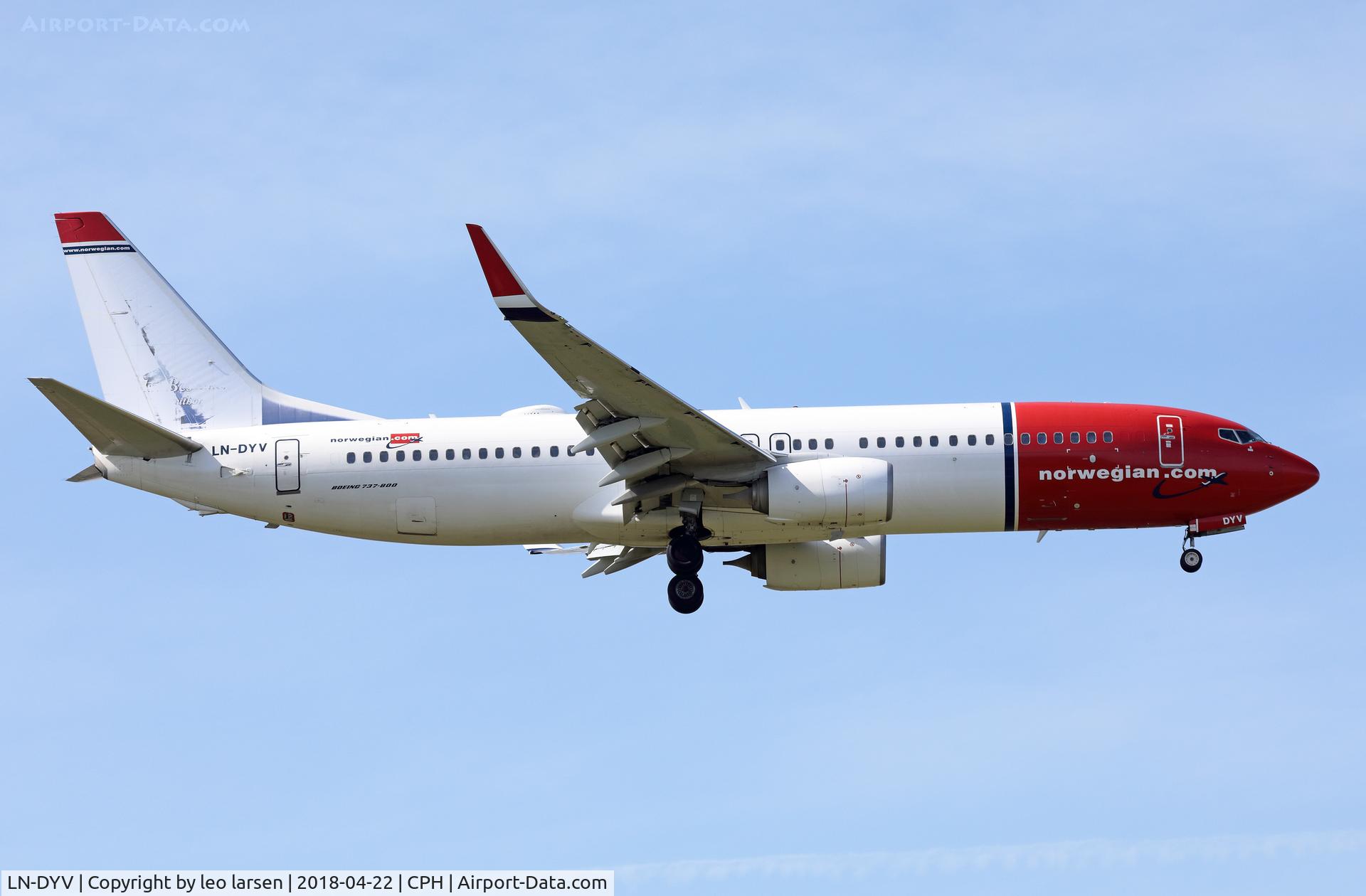 LN-DYV, 2012 Boeing 737-8JP C/N 39009, Copenhagen 22.4.2018 L/D R-04L with missing
Elsa Beskow