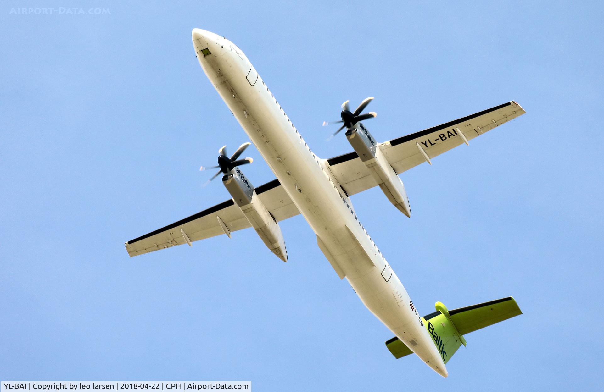 YL-BAI, 2010 De Havilland Canada DHC-8-402Q Dash 8 Dash 8 C/N 4302, Copenhagen 22.4.2018 T/O R-22R