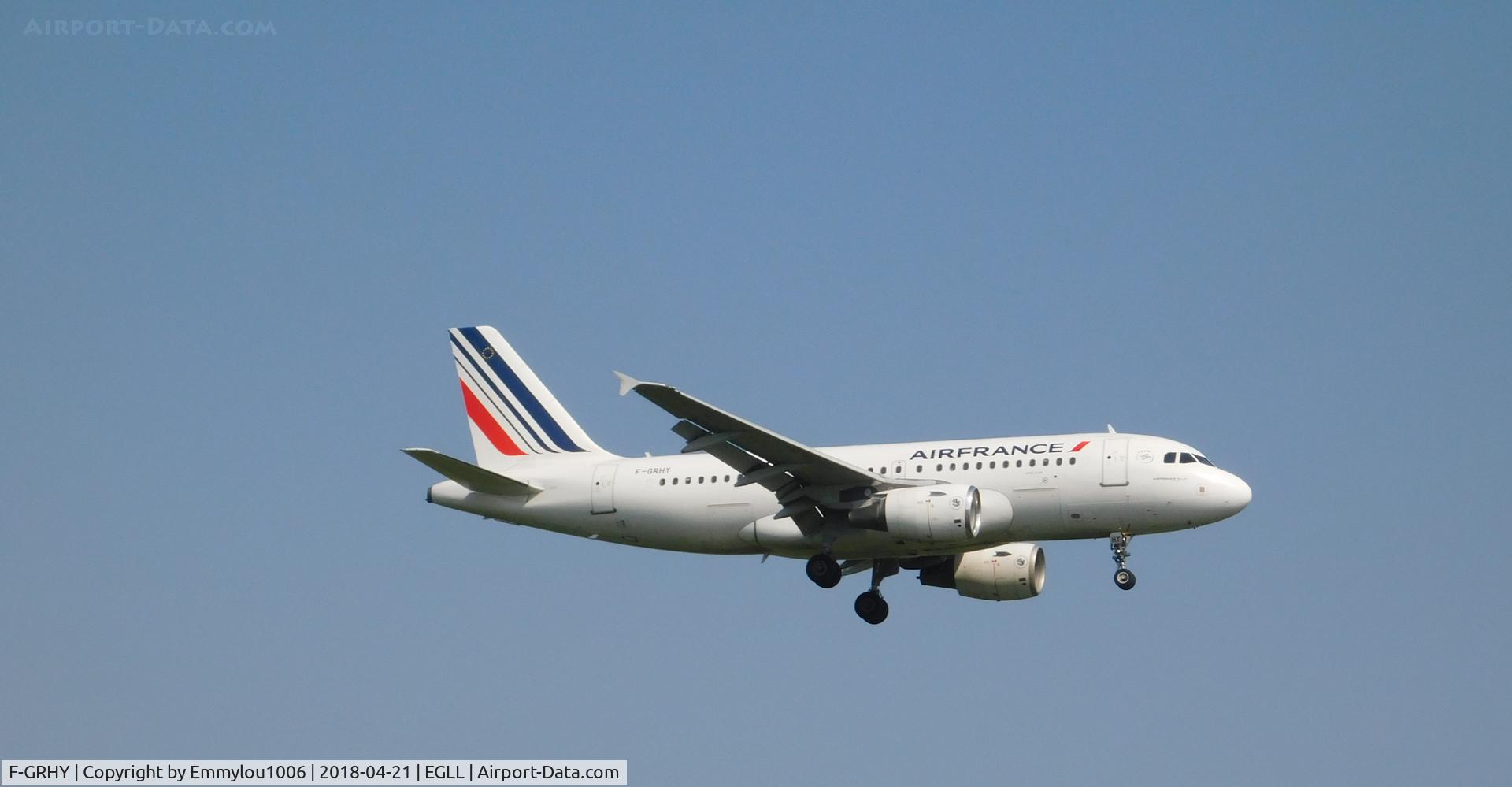 F-GRHY, 2001 Airbus A319-111 C/N 1616, FROM TERMINAL 5