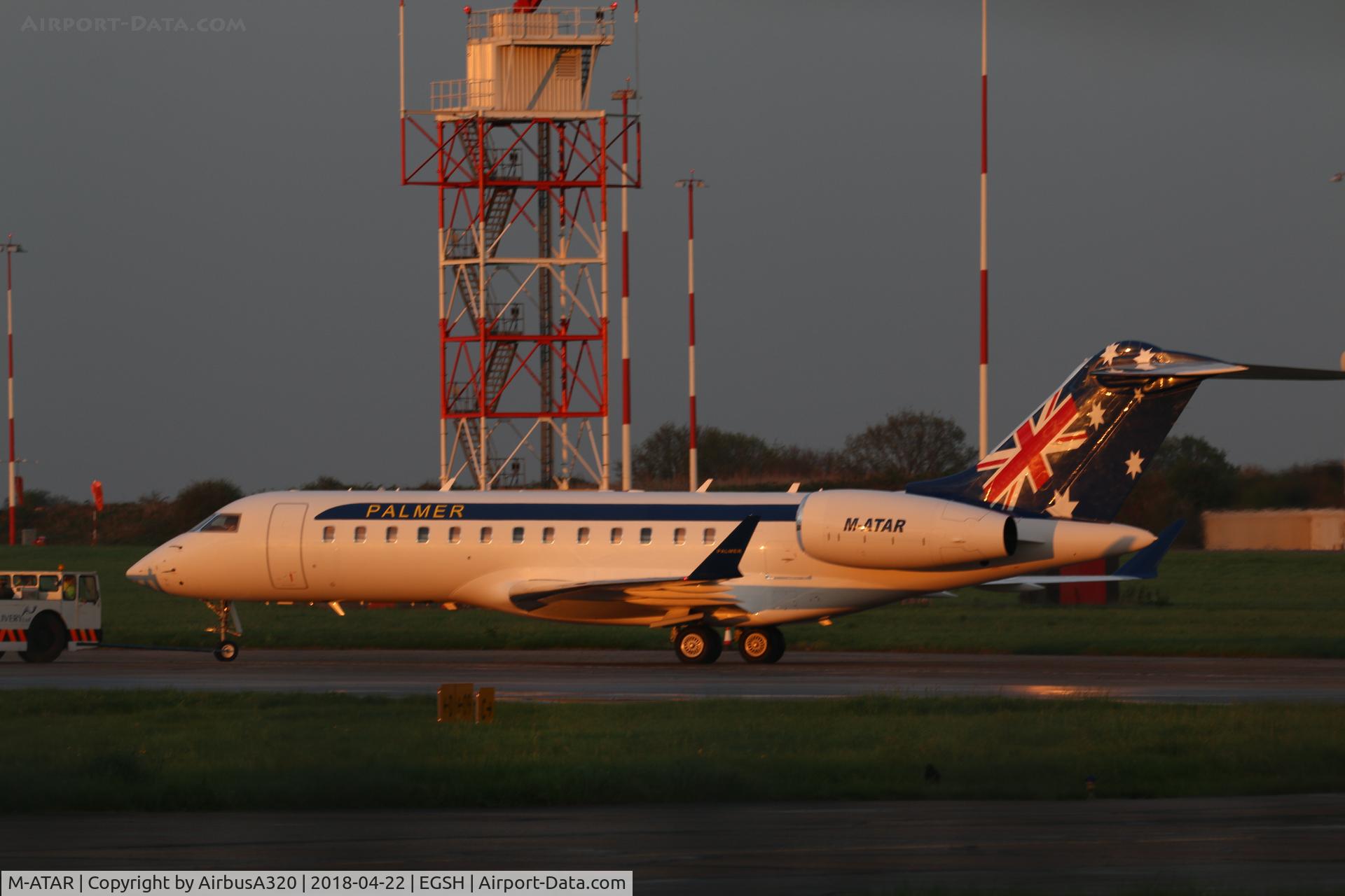 M-ATAR, 2000 Bombardier BD-700-1A10 Global Express C/N 9060, Palmer in the evening sunset