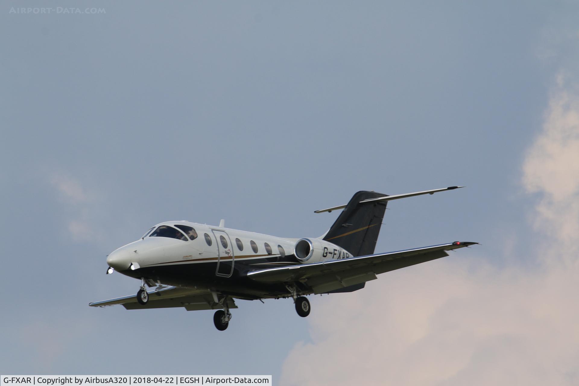 G-FXAR, 1999 Raytheon Beechjet 400A/Nextant N400XT C/N RK-252, Approaching RWY 27 Norwich