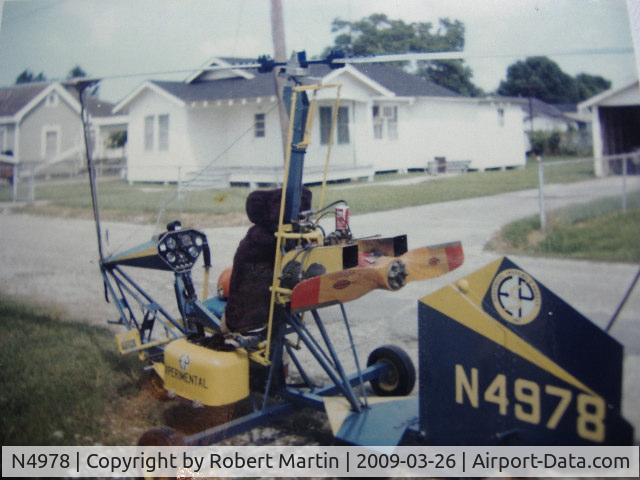 N4978, 1972 Bensen B-8 C/N BM-1, Second build of my Gyrocopter N-4978.  Sold some time not long after this picture was taken.  I also have pictures of the original first build.