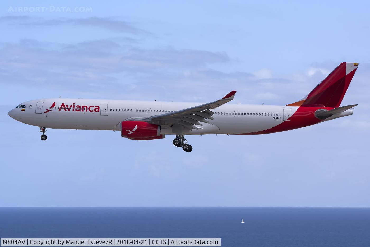 N804AV, 2013 Airbus A330-343 C/N 1378, Delivery flight fron first Airbus A330-343 from Avianca