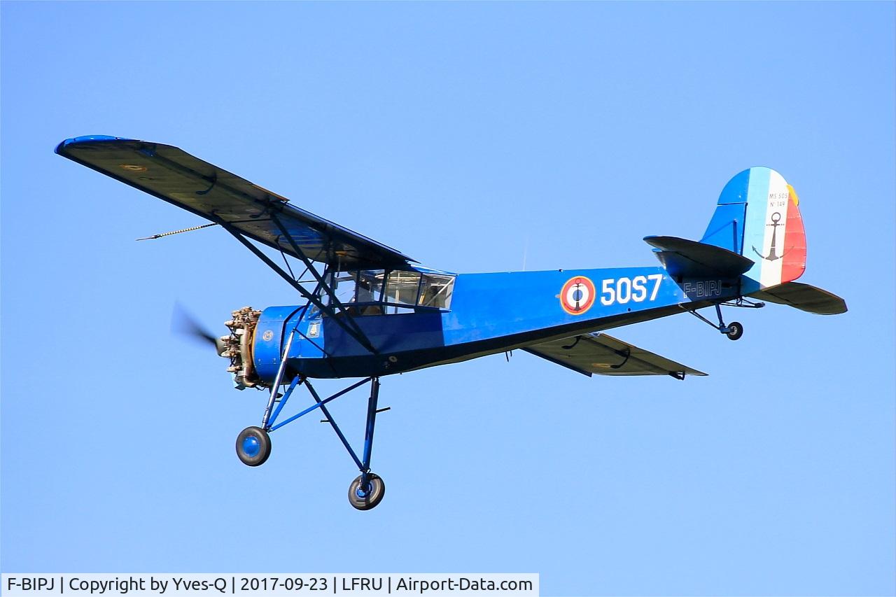 F-BIPJ, Morane-Saulnier MS-505 Criquet C/N 149, Morane-Saulnier MS-505 Criquet, On final rwy 23, Morlaix-Ploujean airport (LFRU-MXN) Air show 2017