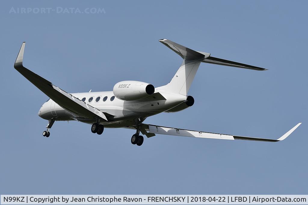 N99KZ, 2017 Gulfstream G-VI (G650ER) C/N 6283, landing from Bologne