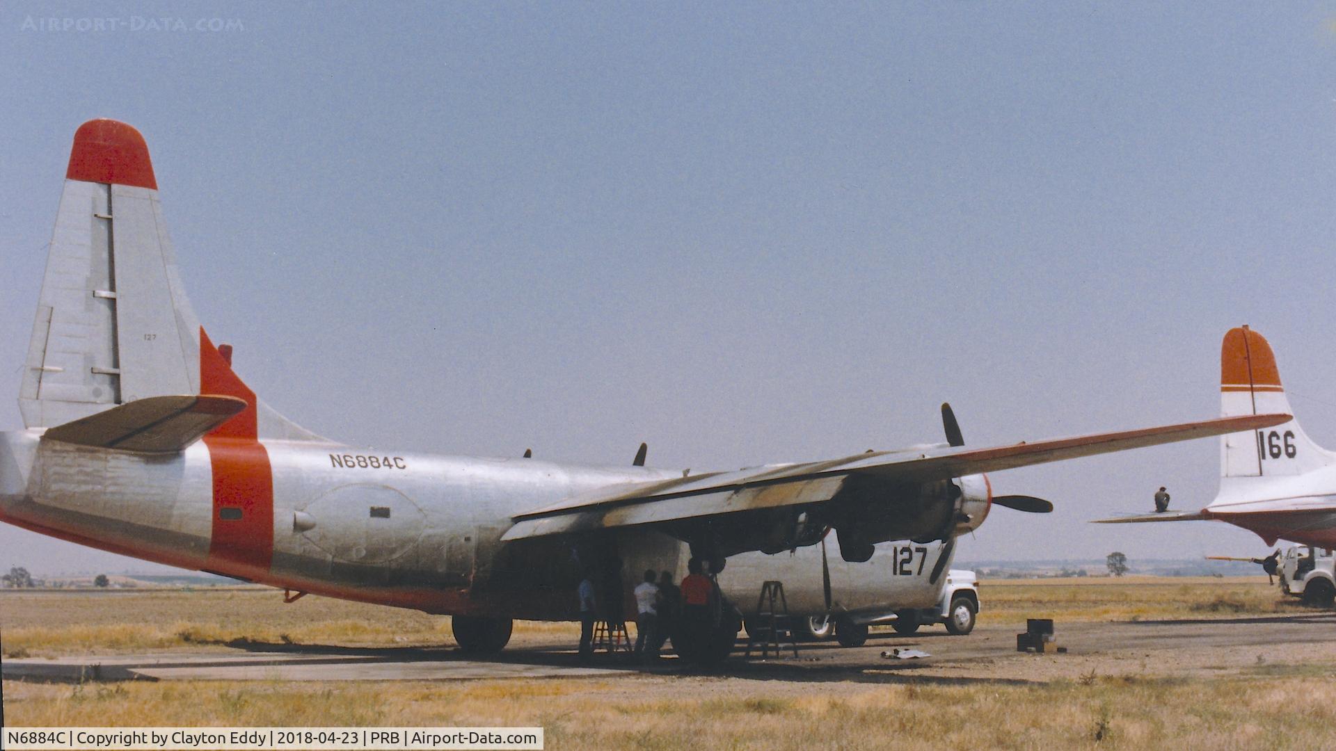 N6884C, 1959 Consolidated Vultee P4Y-2 Privateer C/N 59701, Pic taken at Paso Robles Airport California during the Ryan fly-in. Year of the Monterey fires. 19??