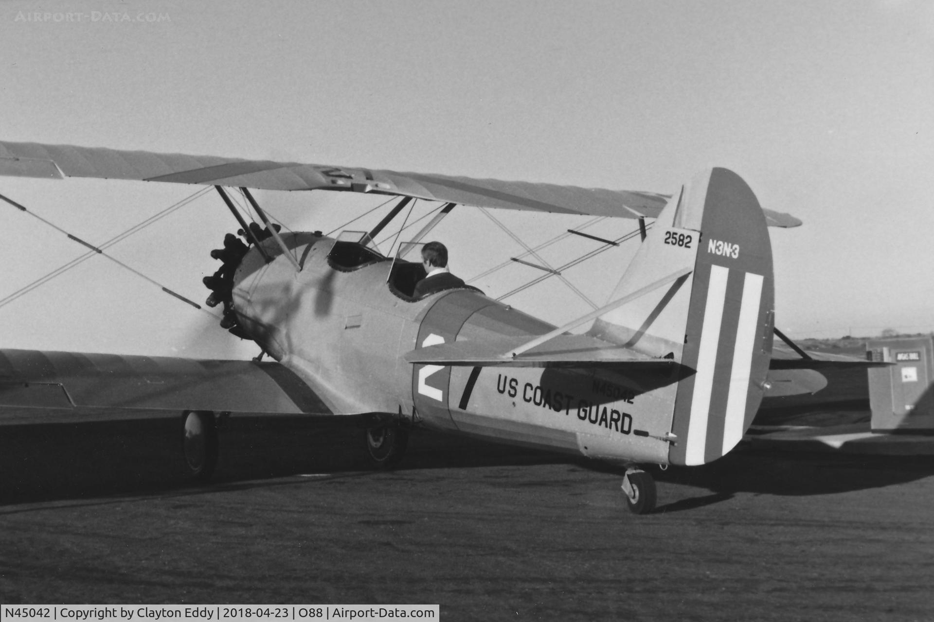 N45042, 1940 Naval Aircraft Factory N3N-3 C/N 2582, Old Rio Vista Airport California. 1977.