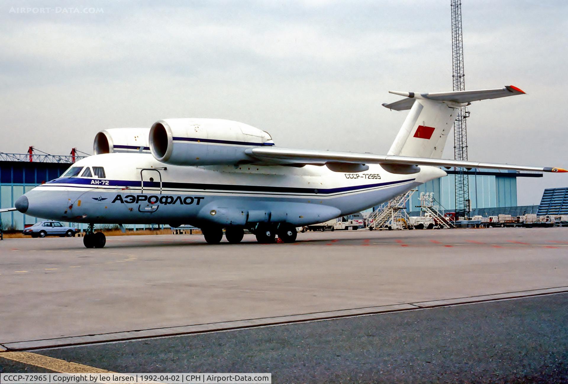CCCP-72965, Antonov An-72 C/N 365 720 93 863, Copenhagen 2.4.1992