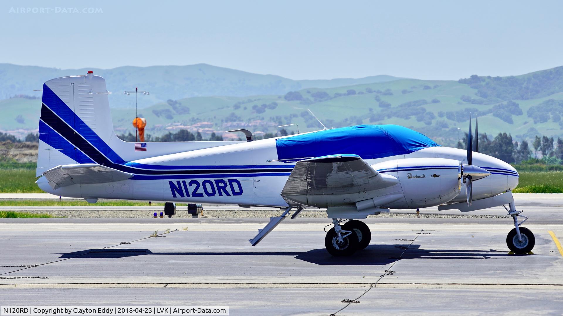 N120RD, 1956 Beech D50 Twin Bonanza C/N DH-89, Livermore Airport California 2018.