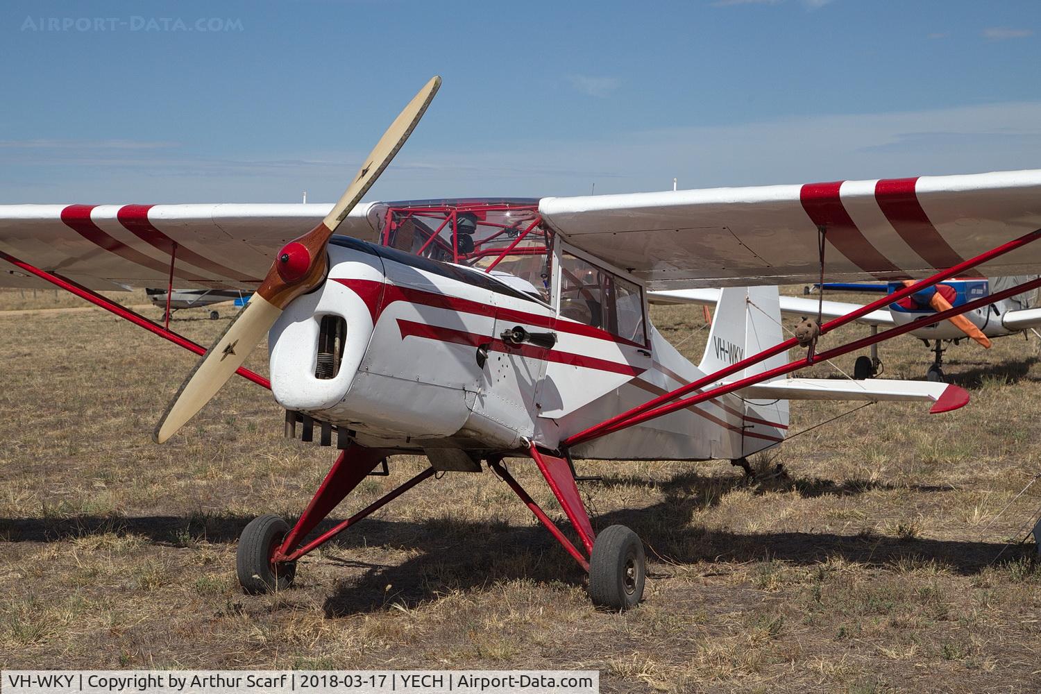 VH-WKY, 1952 Auster J-5F Aiglet Trainer C/N 2784, AAAA Fly in Echuca 2018