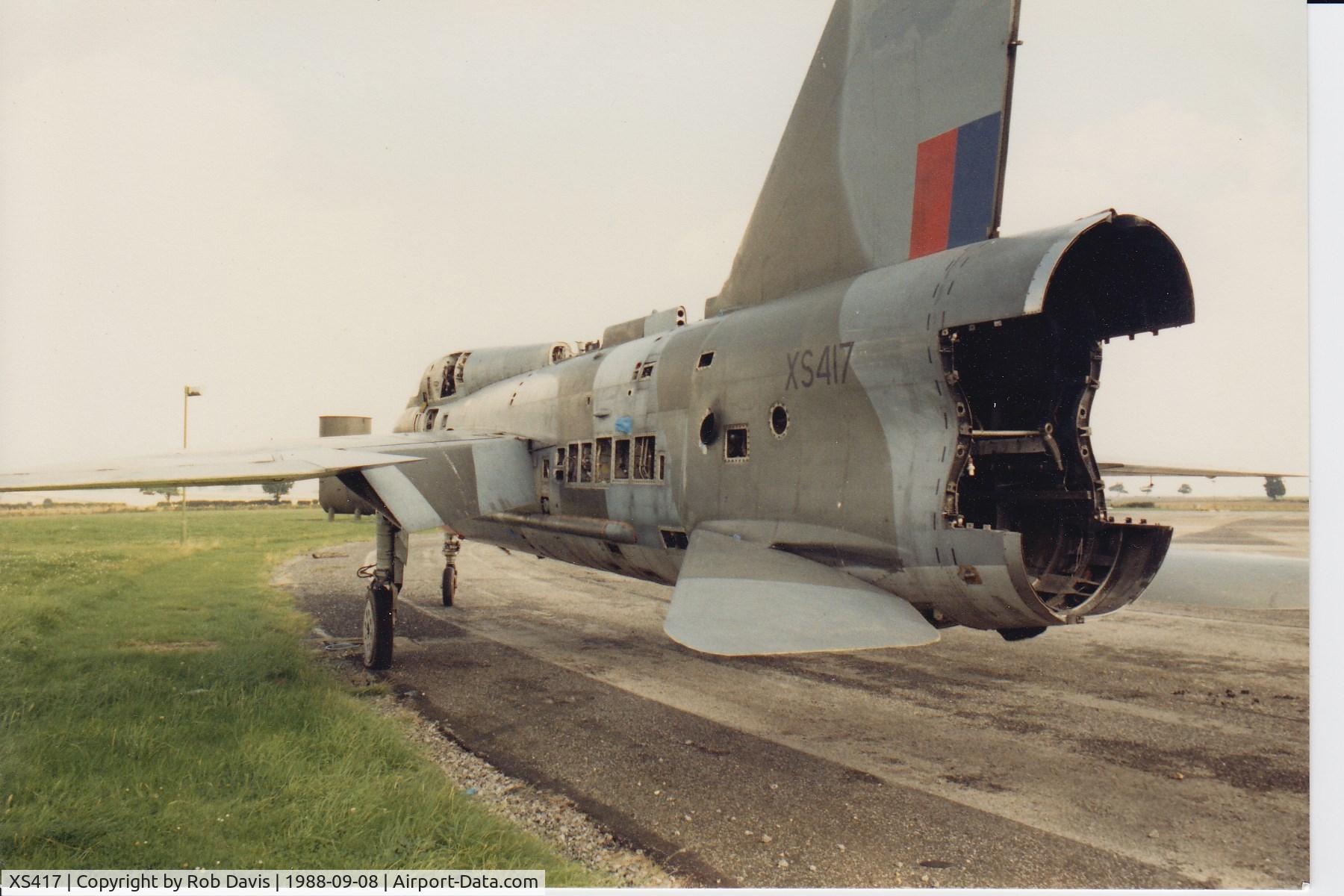 XS417, 1964 English Electric Lightning T.5 C/N 95002, Photographed on August 9th 1988 at Binbrook.