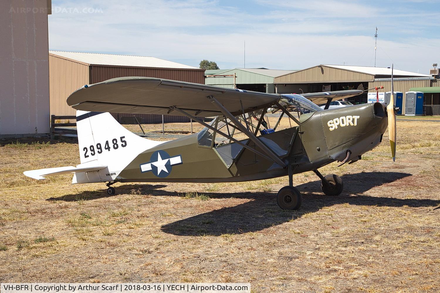 VH-BFR, 1944 Stinson L-5B Sentinel C/N 2744, AAAA Fly in Echuca 2018