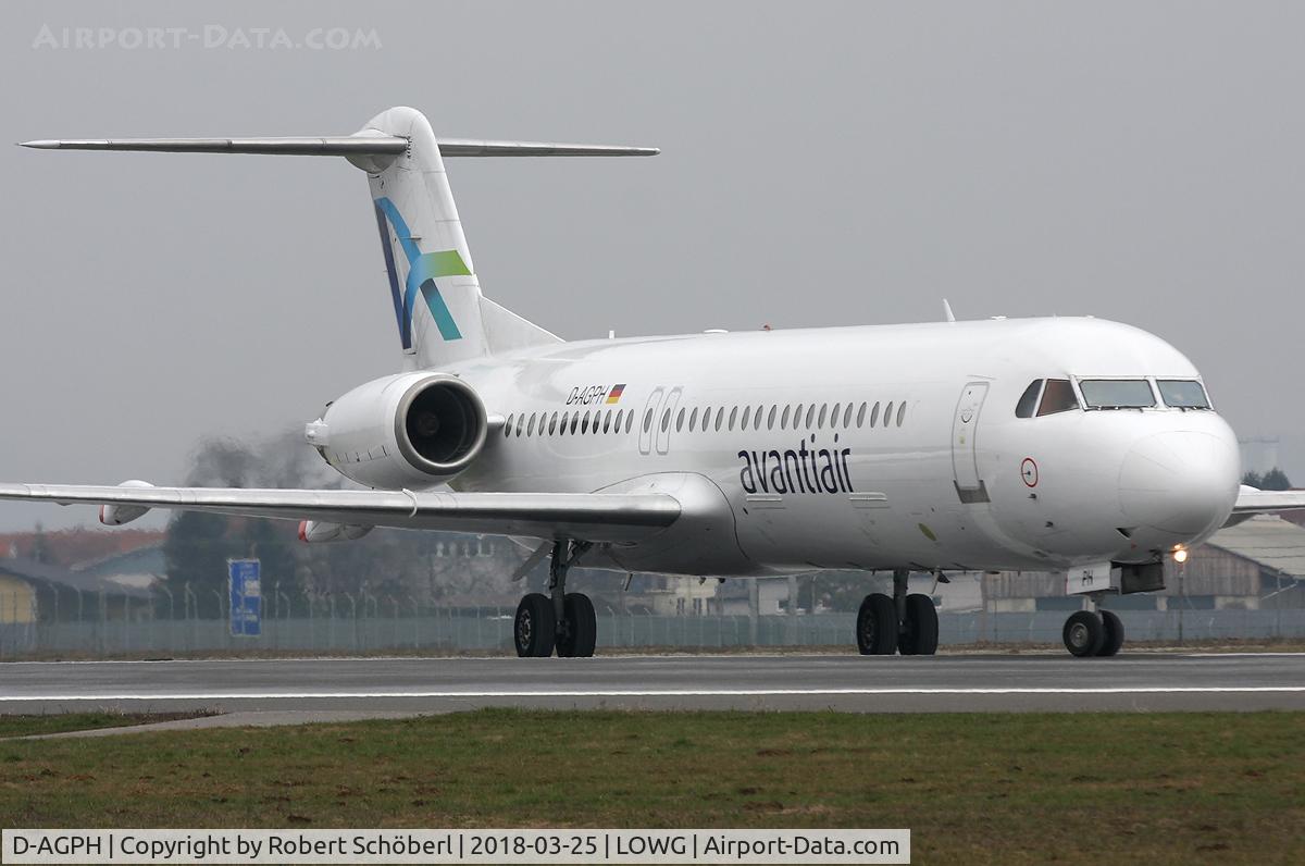 D-AGPH, 1990 Fokker 100 (F-28-0100) C/N 11308, D-AGPH @ LOWG