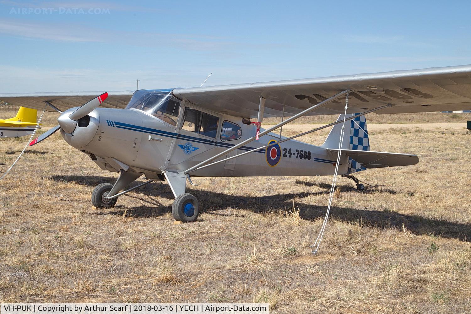 VH-PUK, 1946 Auster J-2 Arrow C/N 2351, AAAA Fly in Echuca 2018