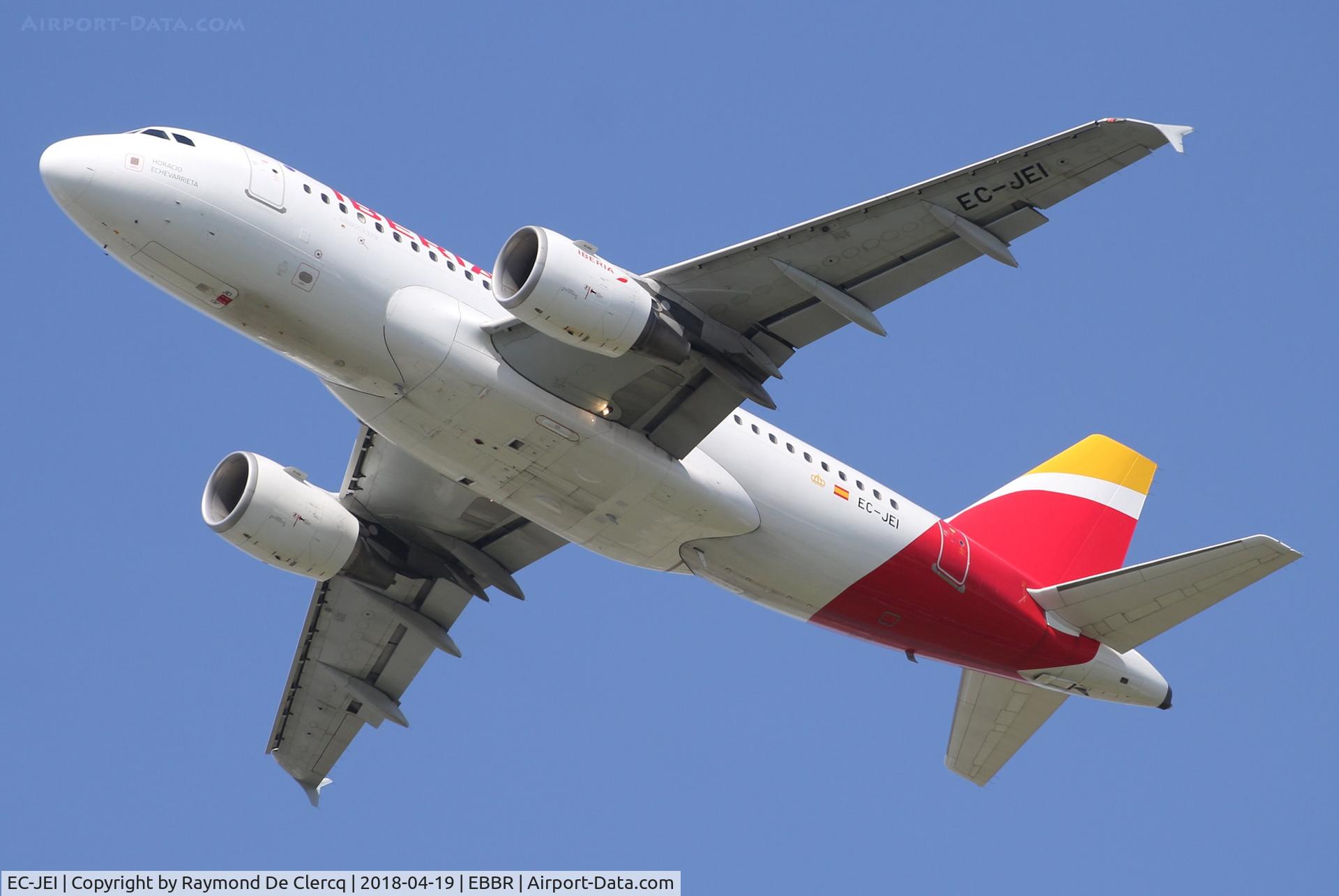EC-JEI, 2004 Airbus A319-111 C/N 2311, Departing Brussels.