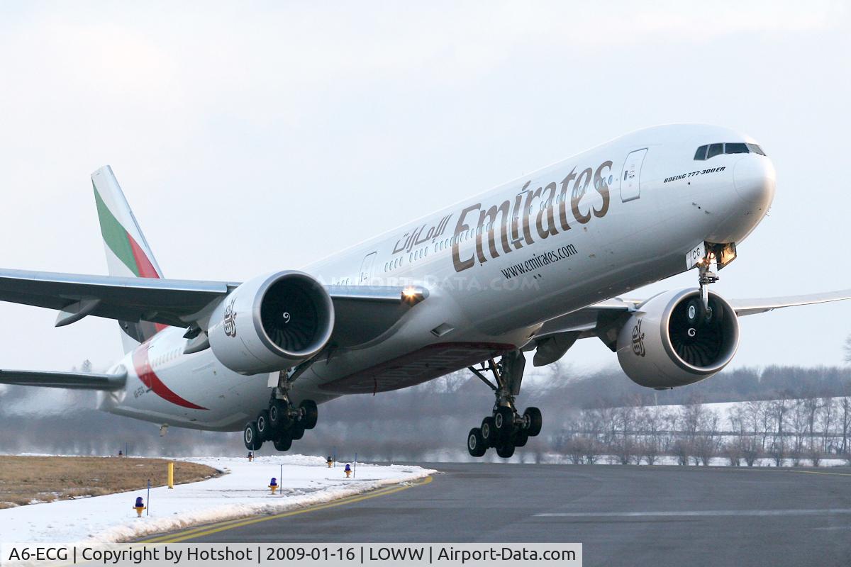A6-ECG, 2008 Boeing 777-31H/ER C/N 35579, Departing runway 29