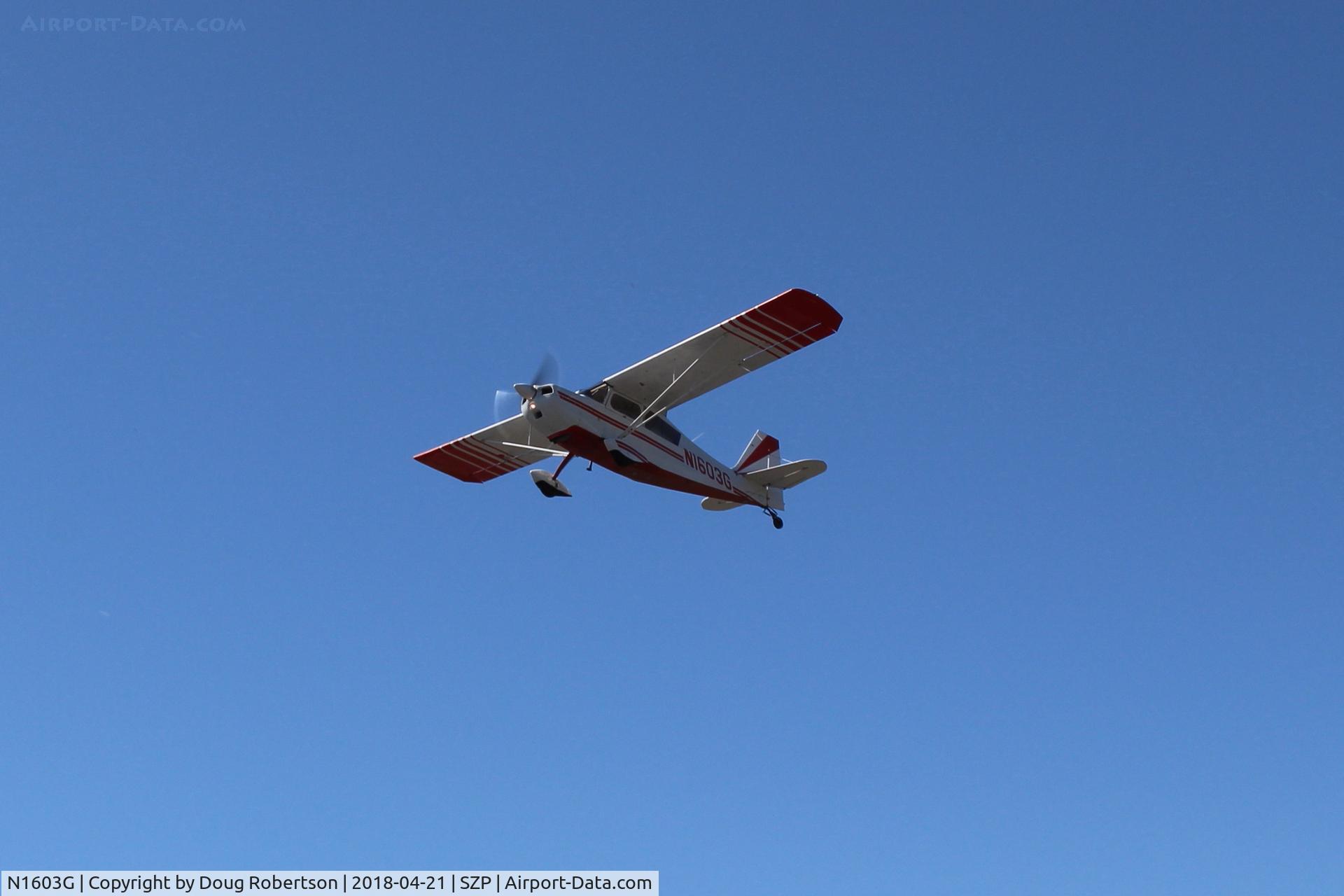 N1603G, 1968 Champion 7ECA Citabria C/N 609, 1968 Champion 7ECA CITABRIA, Lycoming O-320 150 Hp, takeoff climb Rwy 04