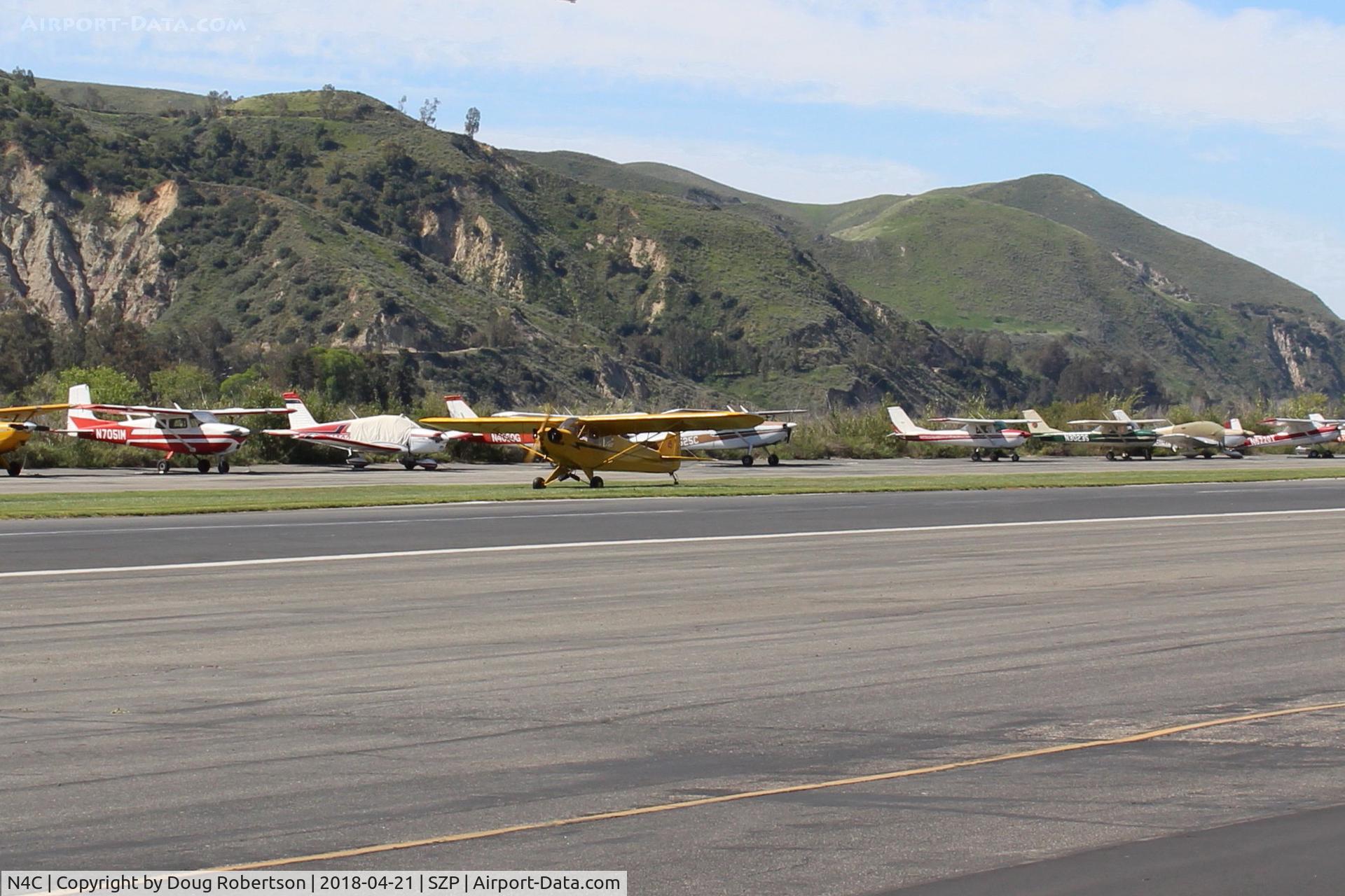 N4C, 1947 Piper J3C-65 Cub Cub C/N 22804, 1947 Piper J3C-65 CUB, Continental A&C65 65 Hp, landing roll Rwy 04R