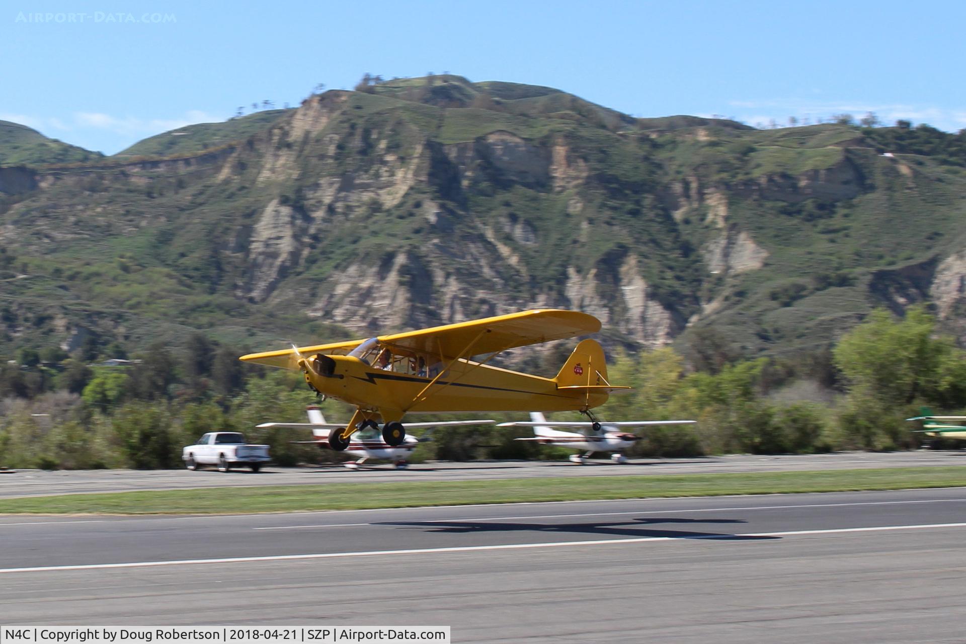 N4C, 1947 Piper J3C-65 Cub Cub C/N 22804, 1947 Piper J3C-65 CUB, Continental A&C65 65 Hp, takeoff climb Rwy 04