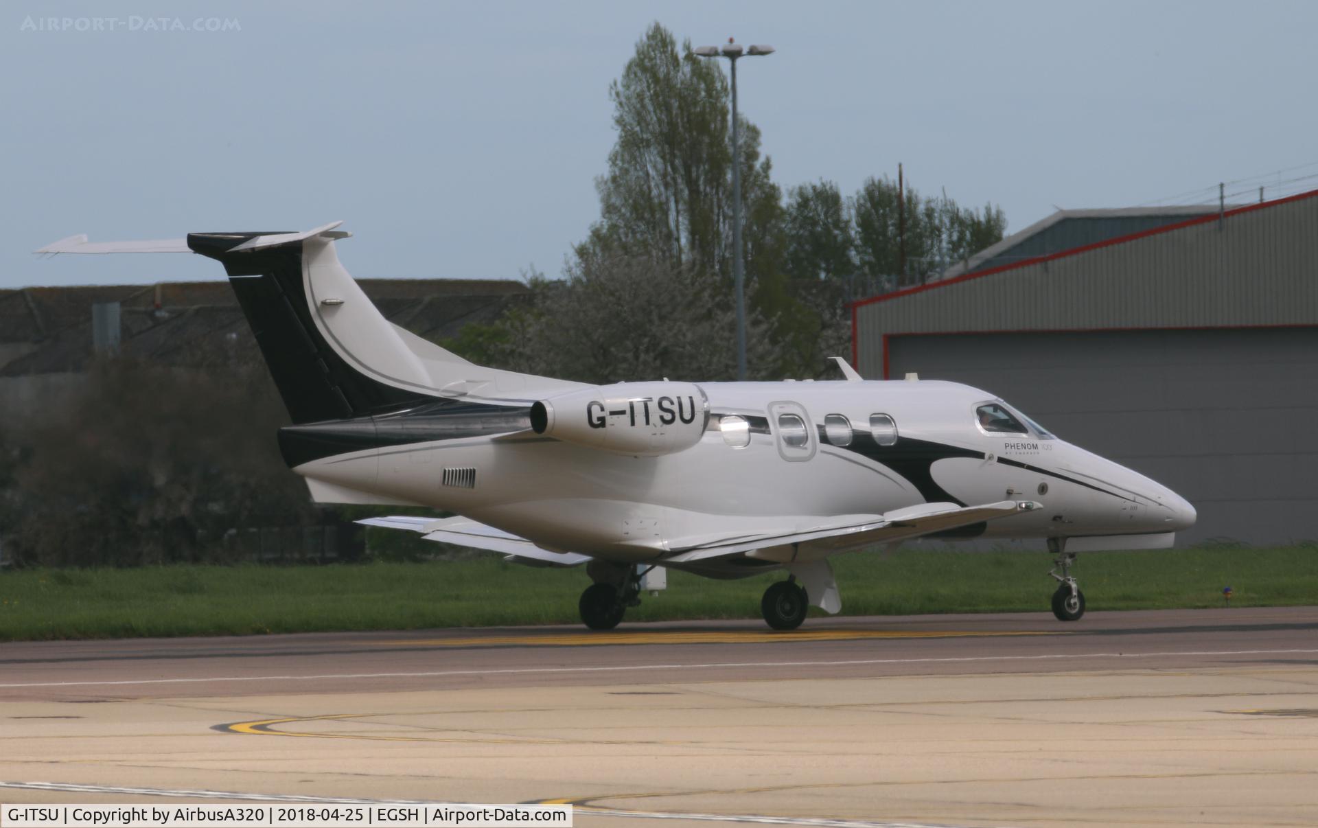 G-ITSU, 2010 Embraer EMB-500 Phenom 100 C/N 50000185, Departing Saxon ramp