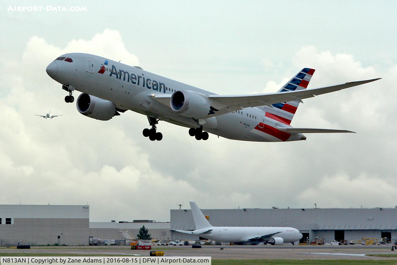N813AN, 2016 Boeing 787-8 Dreamliner Dreamliner C/N 40631, Departing DFW Airport
