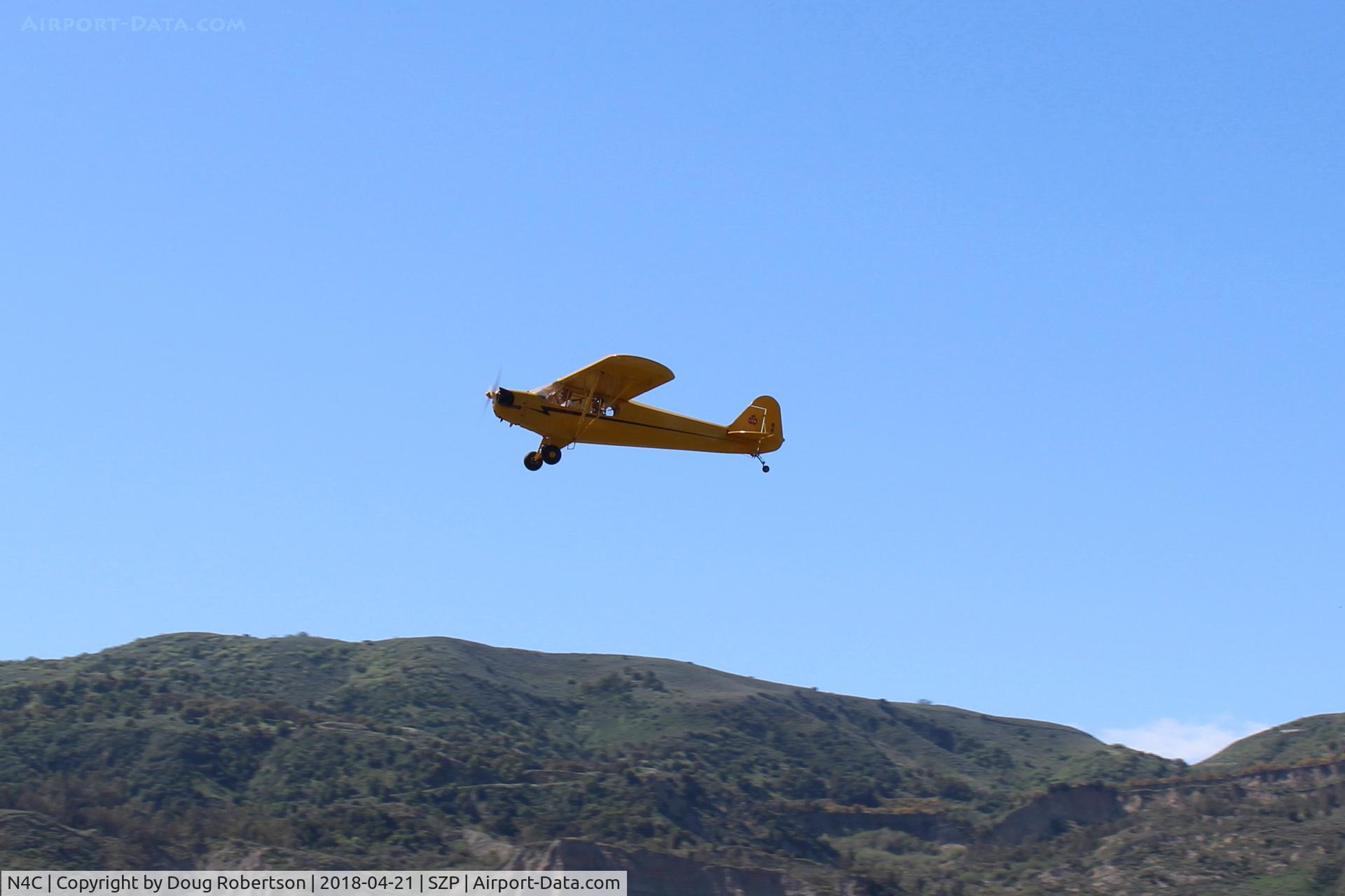 N4C, 1947 Piper J3C-65 Cub Cub C/N 22804, 1947 Piper J3C-65 CUB, Continental A&C65 65 Hp, takeoff climb Rwy 04