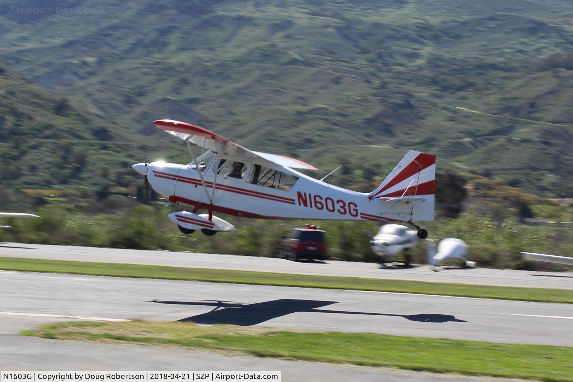 N1603G, 1968 Champion 7ECA Citabria C/N 609, 1968 Champion 7ECA CITABRIA, Lycoming O-320 150 Hp, on final Rwy 04