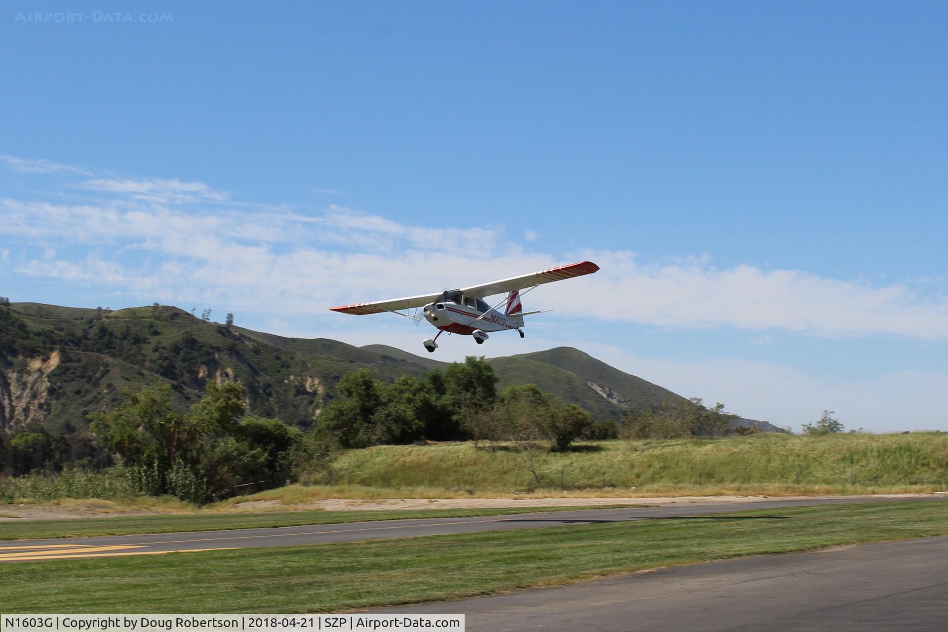 N1603G, 1968 Champion 7ECA Citabria C/N 609, 1968 Champion 7ECA CITABRIA, Lycoming O-320 150 Hp, on final Rwy 04