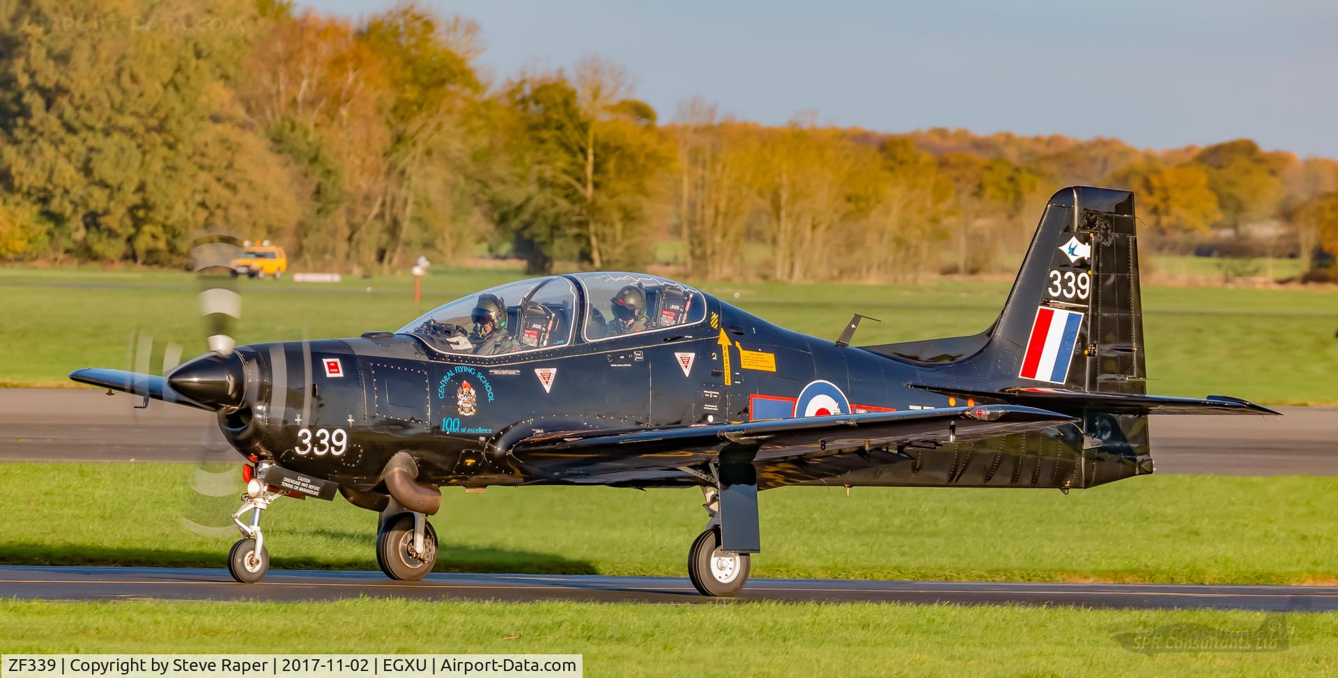 ZF339, 1991 Short S-312 Tucano T1 C/N S103/T74, Taxying out for departure at Linton