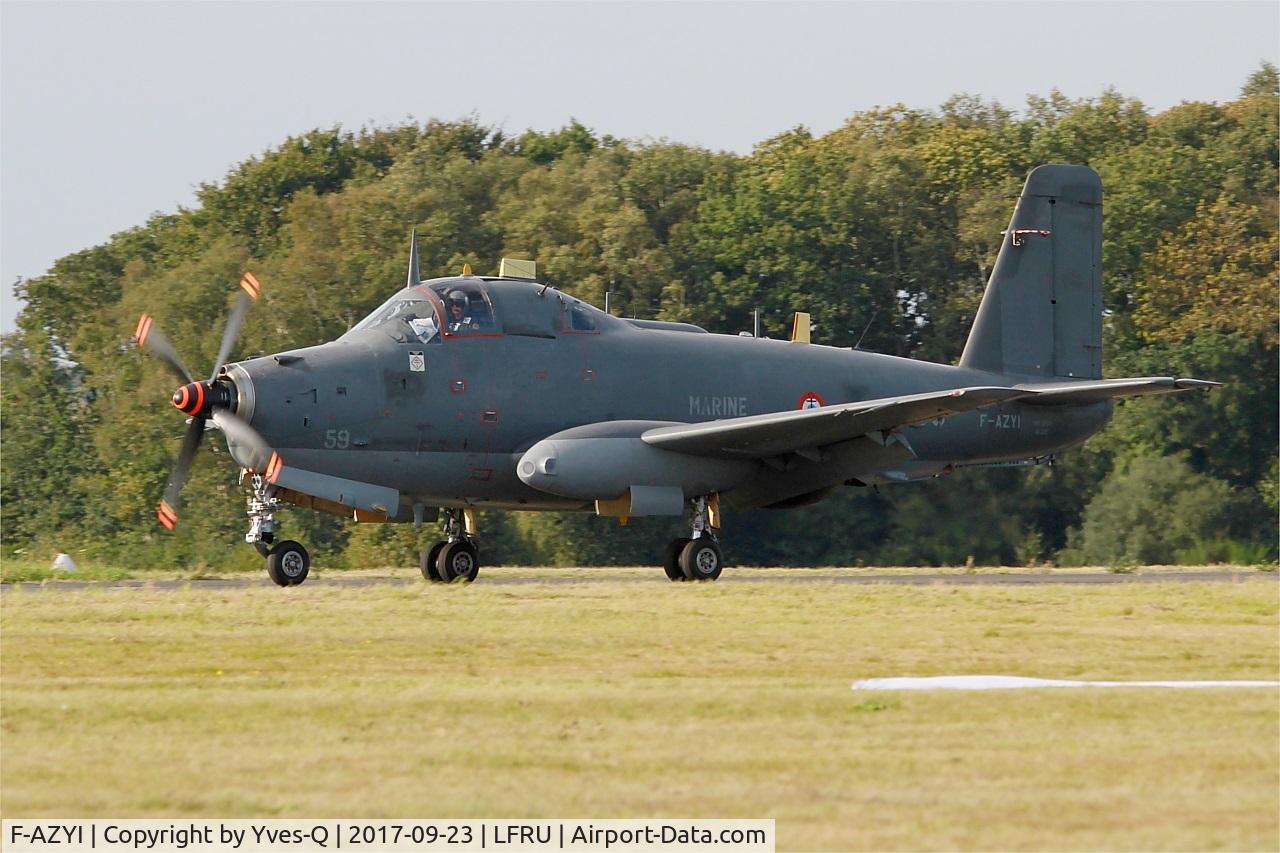 F-AZYI, 1959 Breguet Br.1050 Alize C/N 59, Breguet Br.1050 Alizé, Landing rwy 22, Morlaix-Ploujean airport (LFRU-MXN) Air show 2017