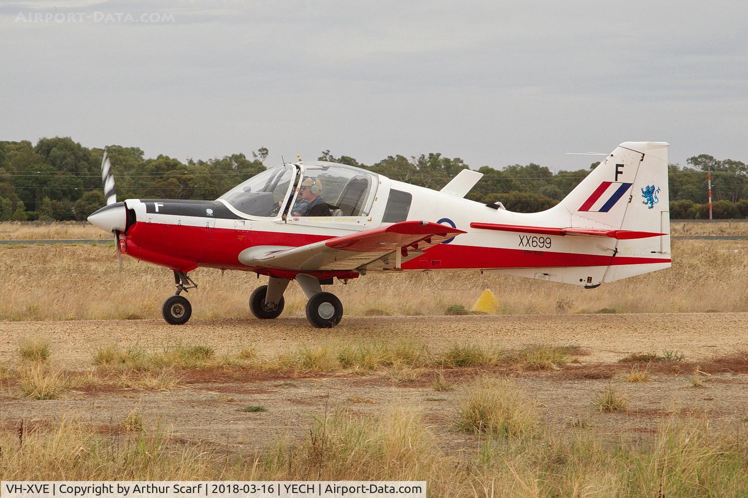 VH-XVE, 1975 Scottish Aviation Bulldog T.1 C/N BH120/348, AAAA Fly in Echuca 2018