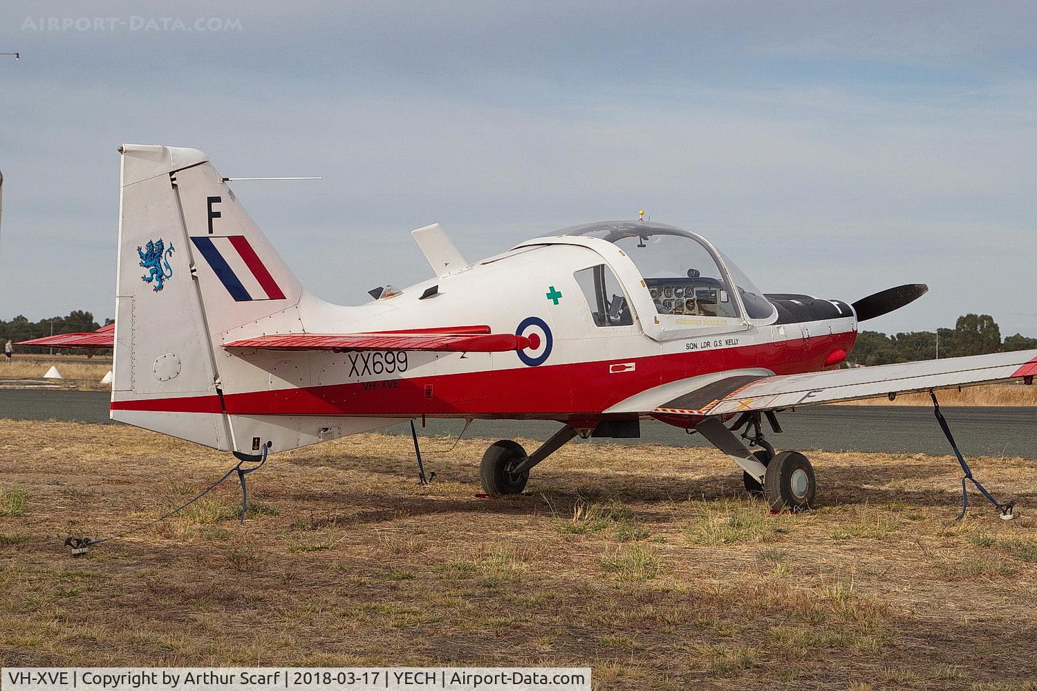 VH-XVE, 1975 Scottish Aviation Bulldog T.1 C/N BH120/348, AAAA Fly in Echuca 2018