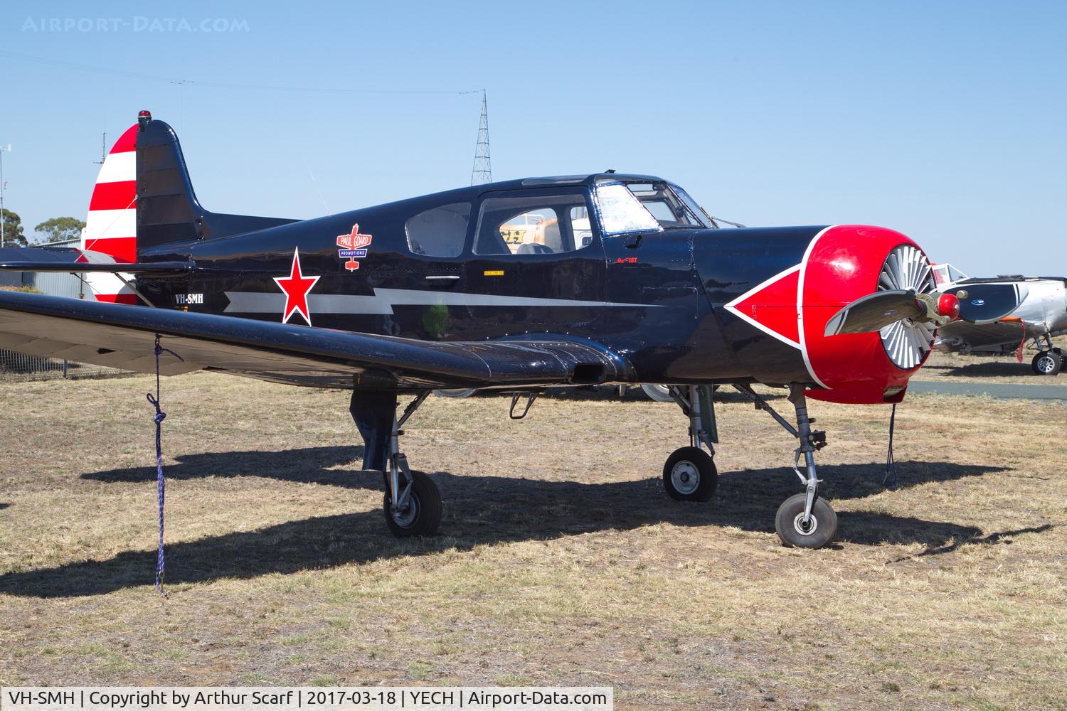 VH-SMH, Yakovlev Yak-18T C/N 7200114, AAAA Fly in Echuca 2017