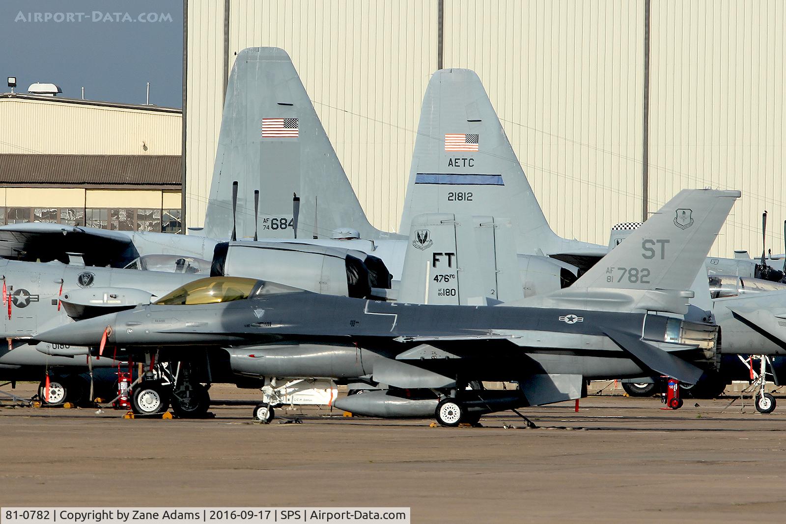 81-0782, 1981 General Dynamics F-16A Fighting Falcon C/N 61-463, At Sheppard AFB