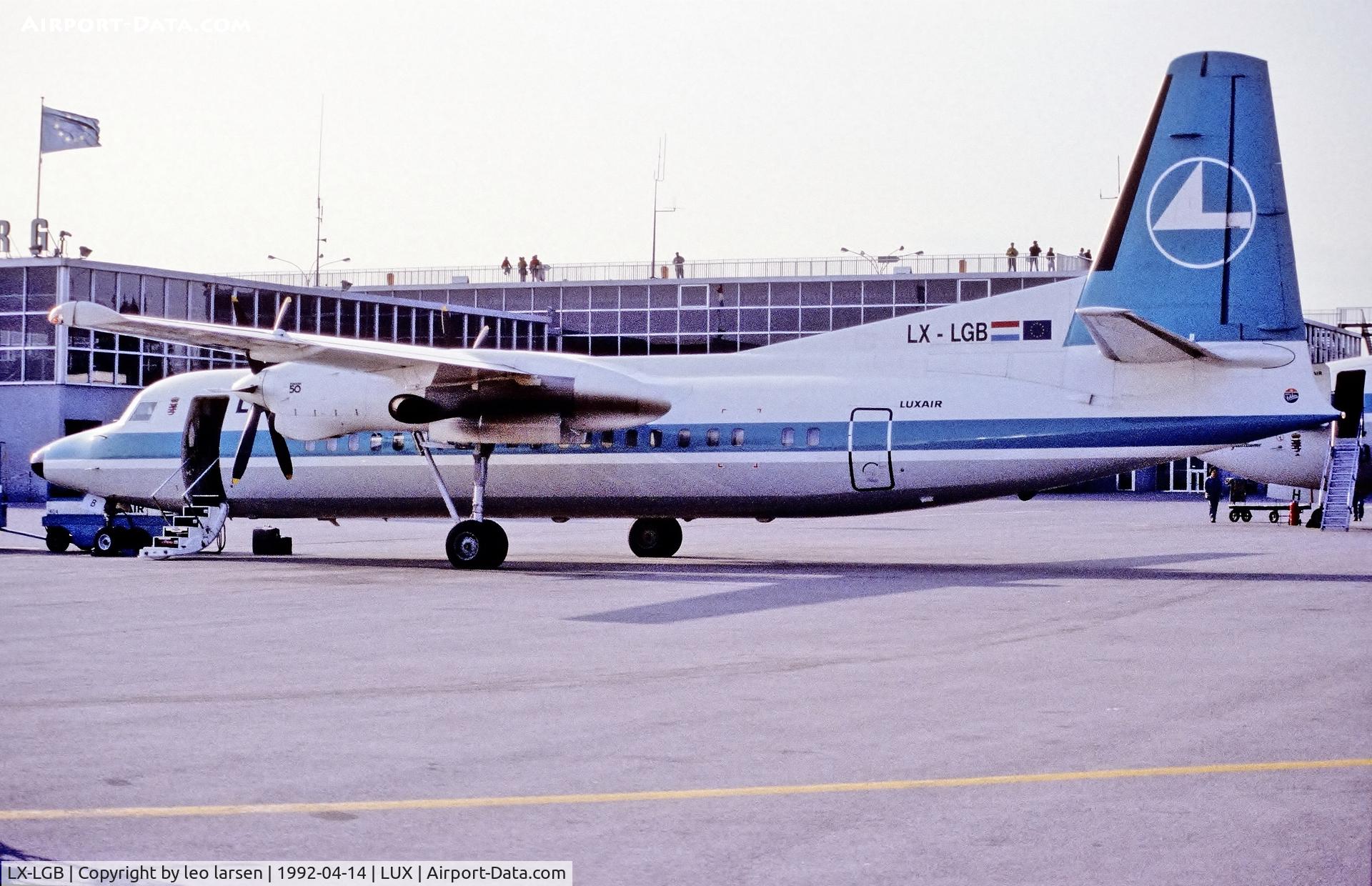 LX-LGB, 1991 Fokker 50 C/N 20221, Luxembourg 14.4.1992