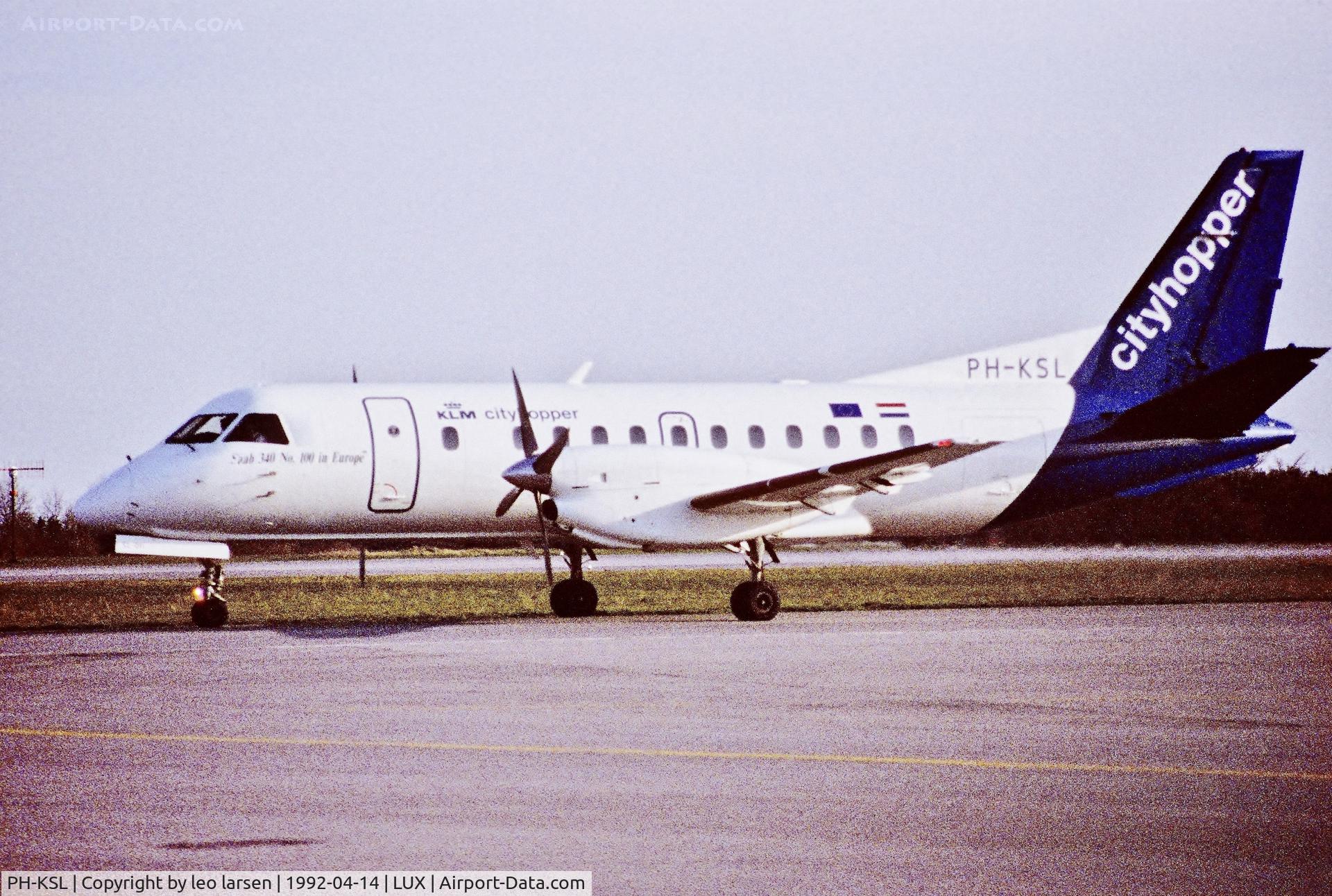 PH-KSL, 1992 Saab 340B C/N 340B-270, Luxembourg 14.4.1992