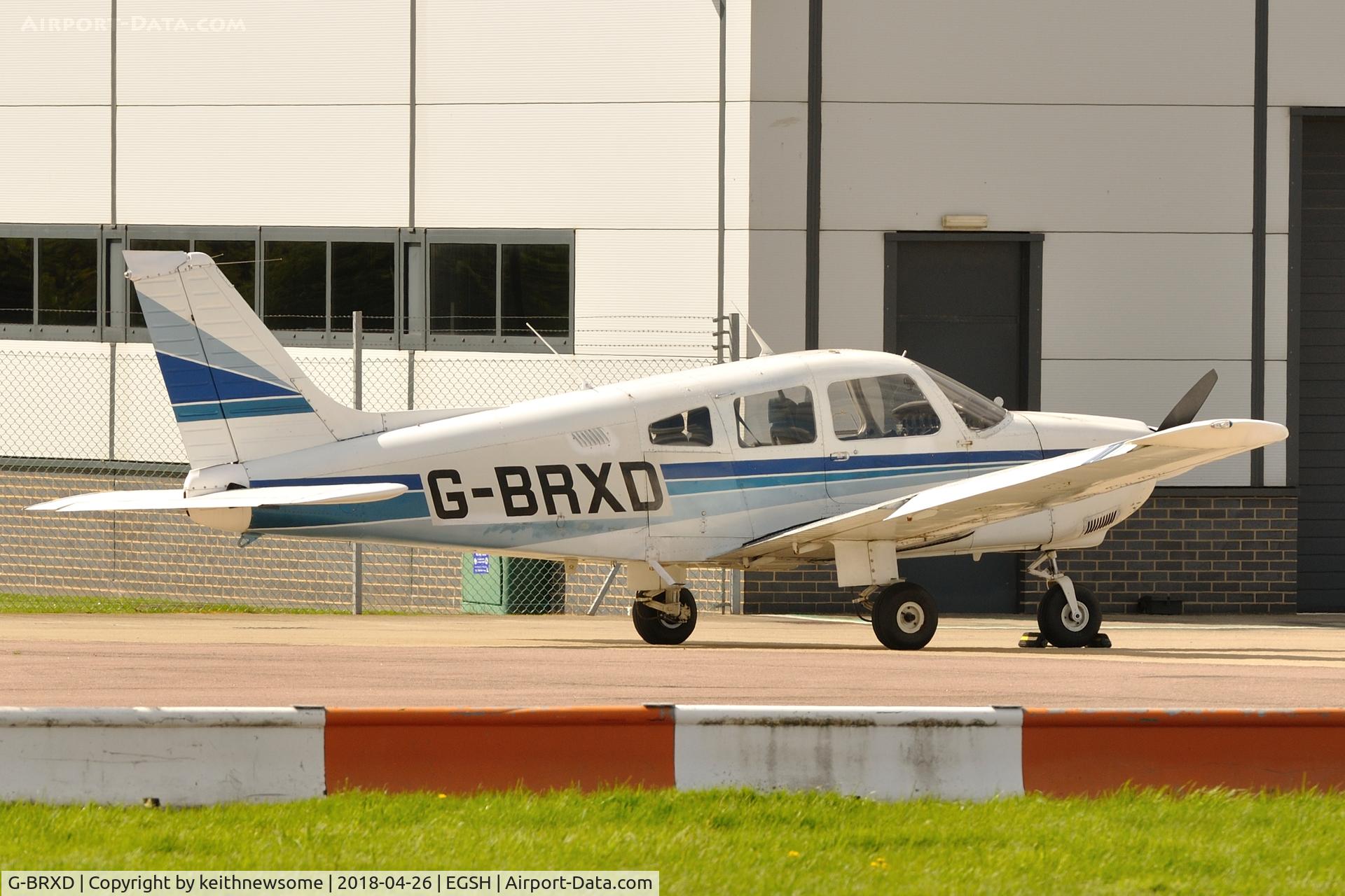 G-BRXD, 1982 Piper PA-28-181 Cherokee Archer II C/N 28-8290126, Parked at Business Aviation Centre.