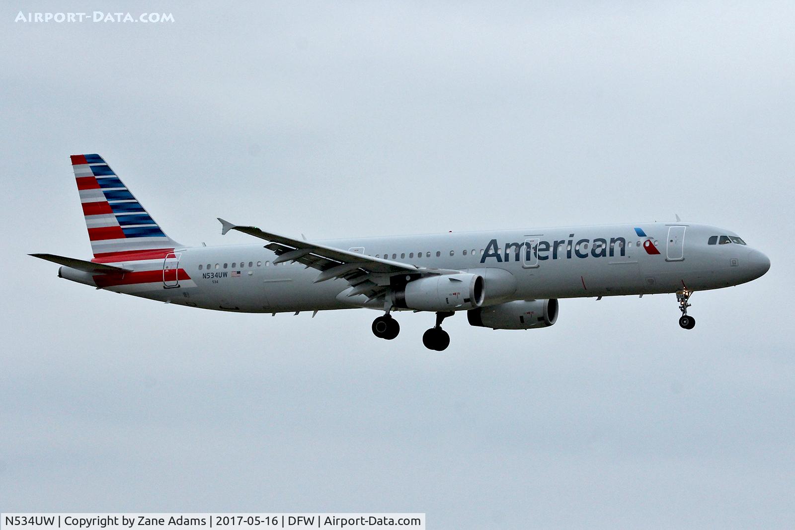N534UW, 2009 Airbus A321-231 C/N 3989, Arriving at DFW Airport