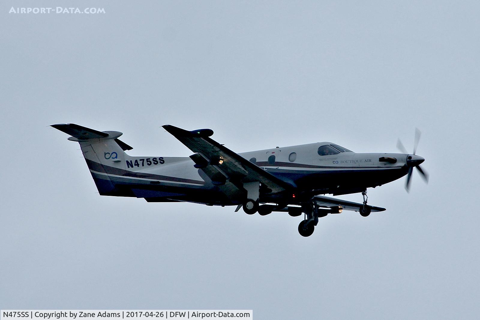 N475SS, 2007 Pilatus PC-12/47 C/N 866, Arriving at DFW Airport