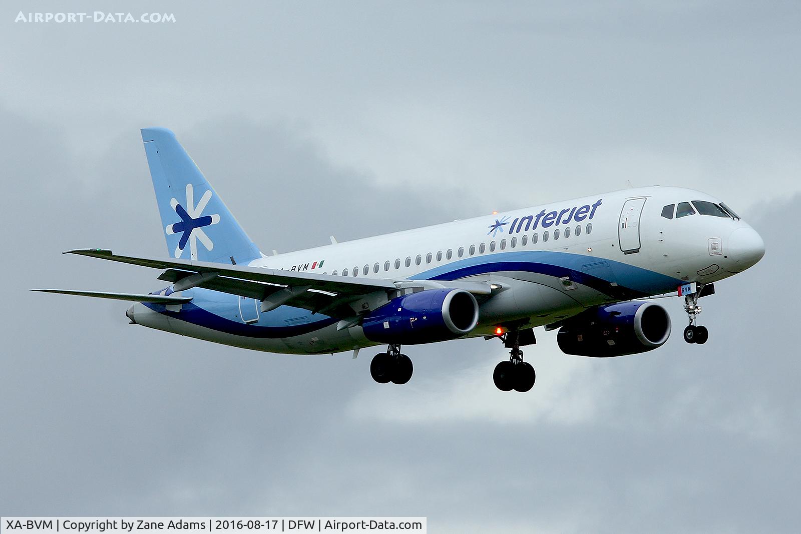 XA-BVM, 2015 Sukhoi Superjet 100 C/N 95054, Arriving at DFW Airport