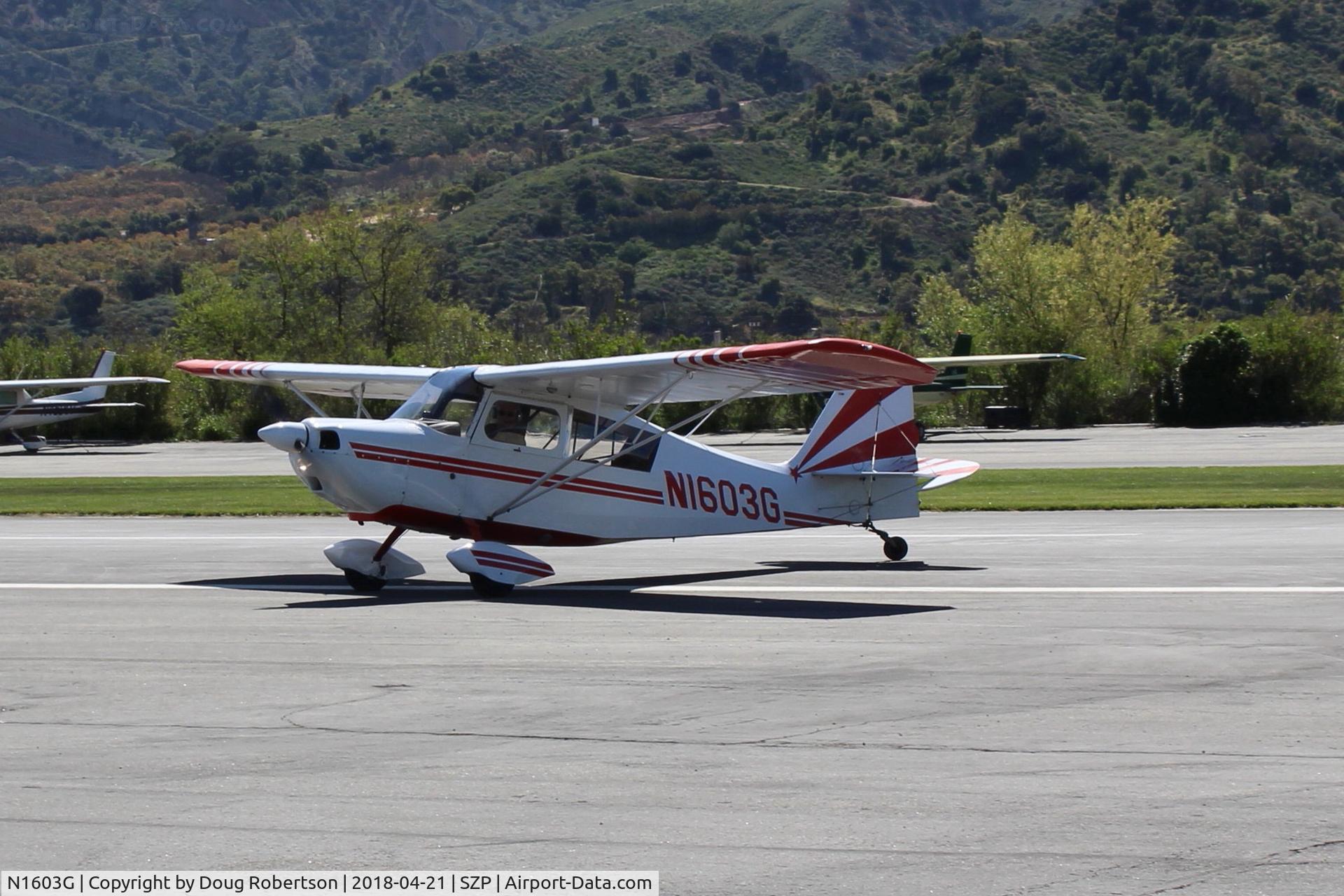N1603G, 1968 Champion 7ECA Citabria C/N 609, 1968 Champion 7ECA CITABRIA, Lycoming O-320 150 Hp, takeoff roll Rwy 04