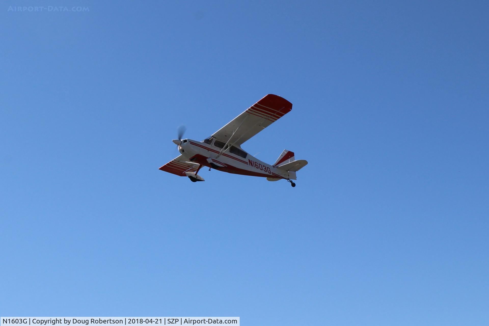 N1603G, 1968 Champion 7ECA Citabria C/N 609, 1968 Champion 7ECA CITABRIA, Lycoming O-320 150 Hp, takeoff climb Rwy 04