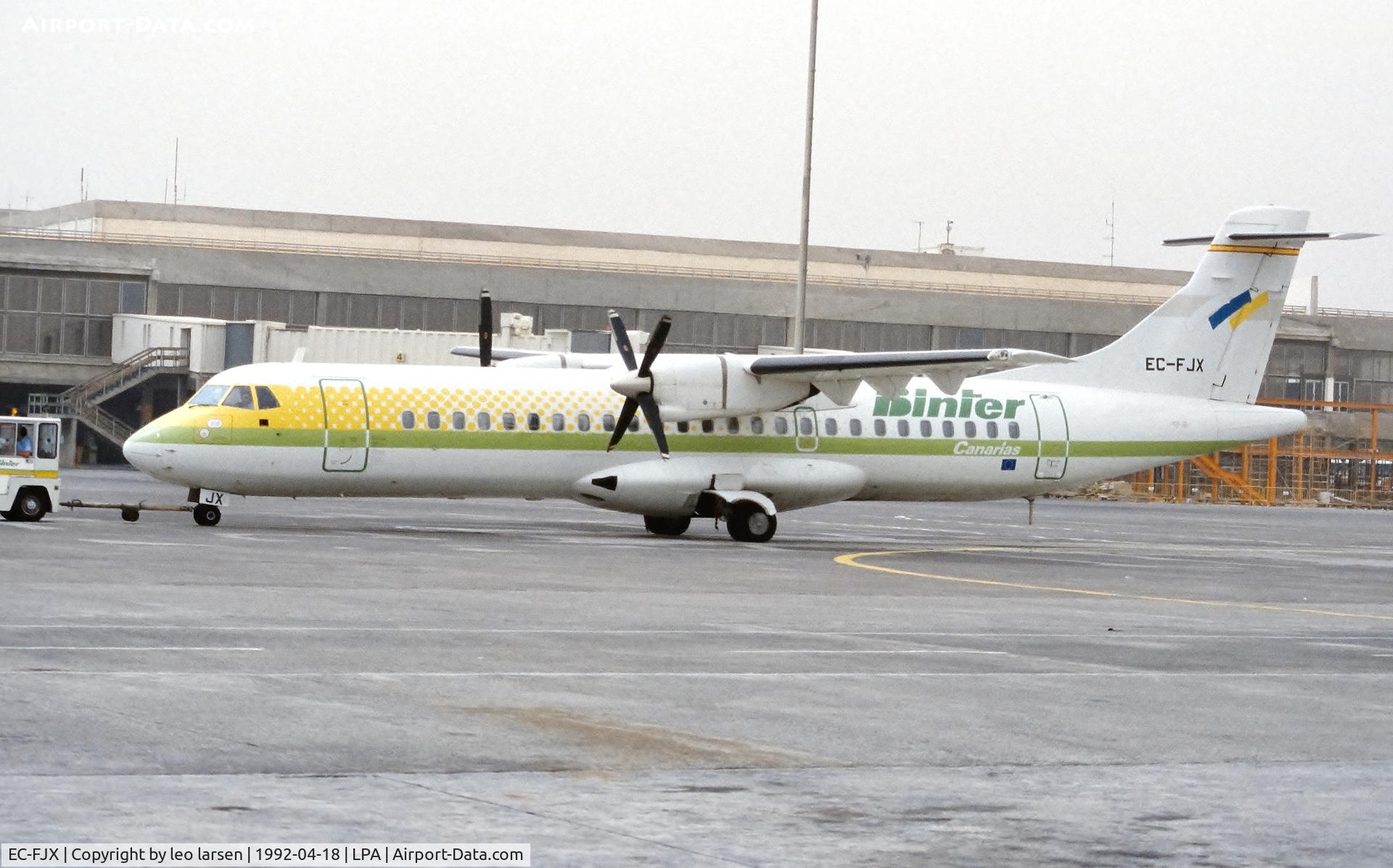 EC-FJX, 1991 ATR 72-201 C/N 267, Las Palmas 18.4.1992