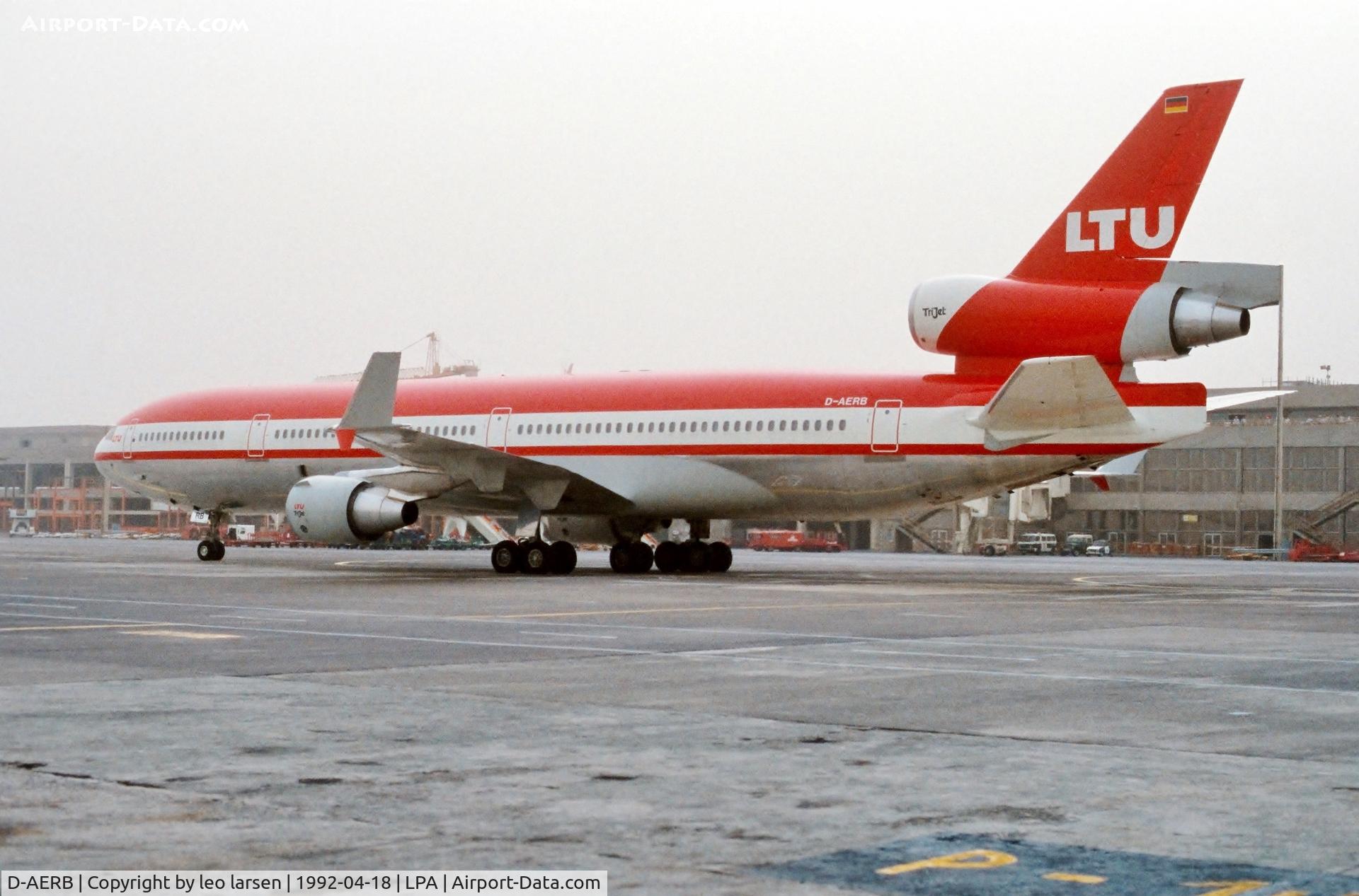 D-AERB, 1991 McDonnell Douglas MD-11F C/N 48484, Las Palmas 18.4.1992