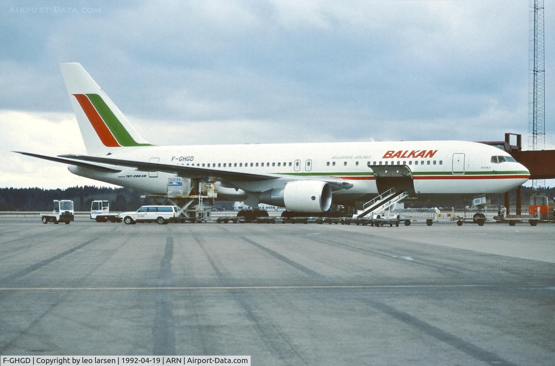 F-GHGD, 1990 Boeing 767-27E/ER C/N 24832, Stockholm Arlanda 19.4.1992